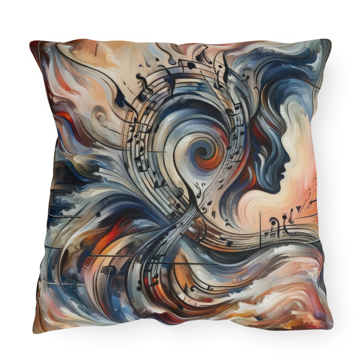 Symphonic Empathic Swirls Outdoor Pillows