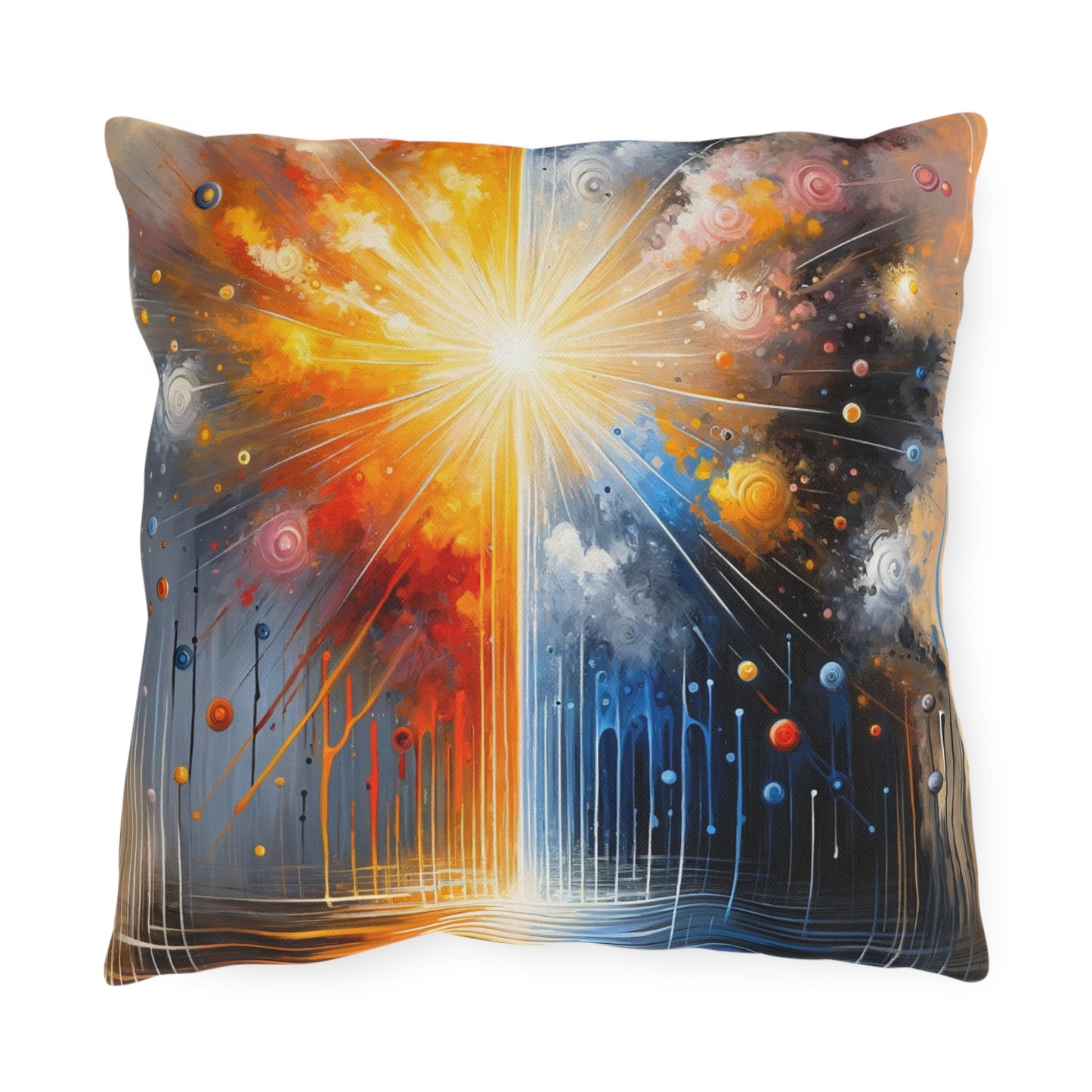 Luminous Abstract Tachism Outdoor Pillows
