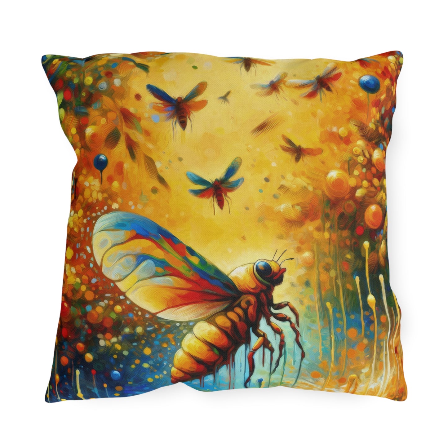 Seasonal Cicada Vibrance Outdoor Pillows