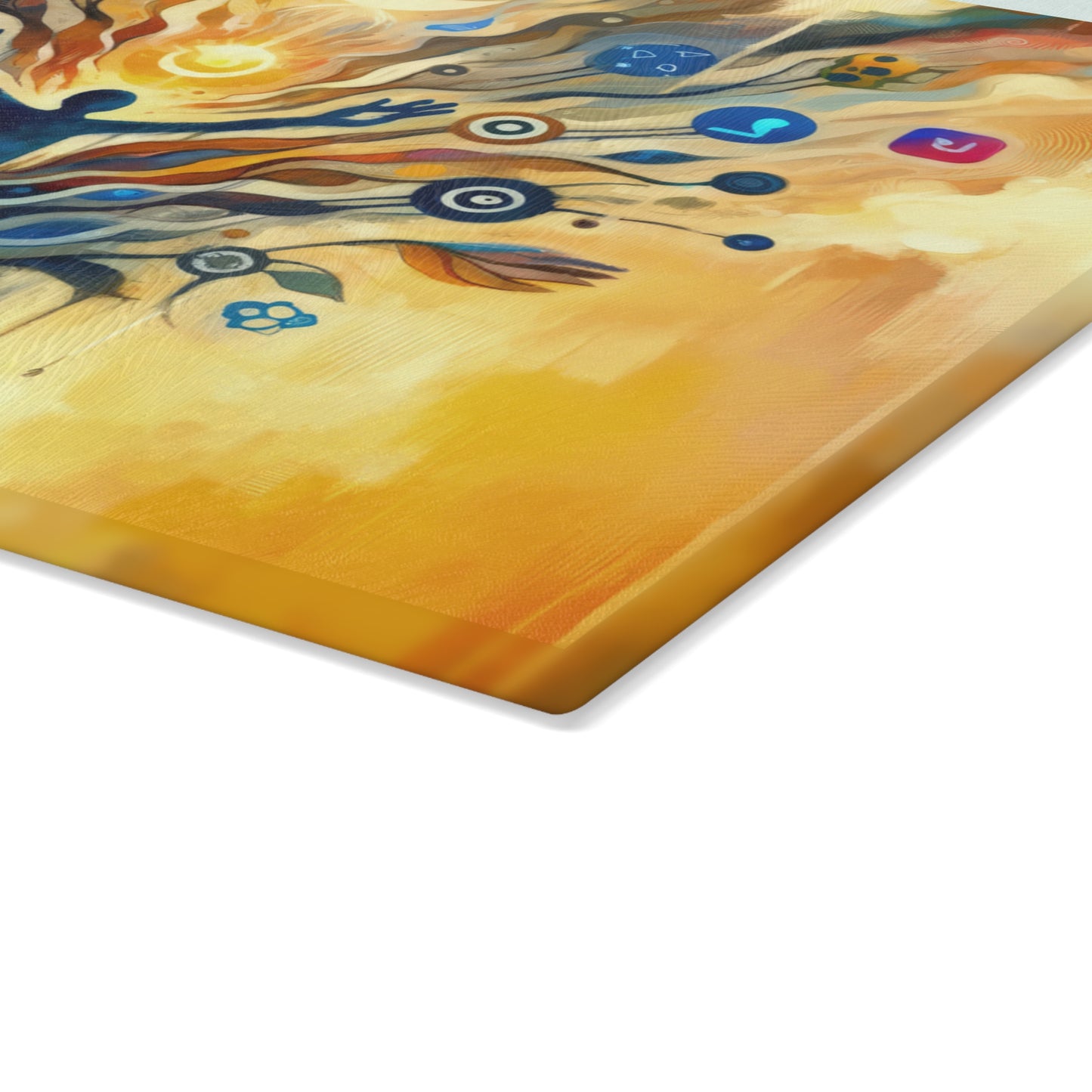 Reflective Digital Meditation Glass Cutting Board