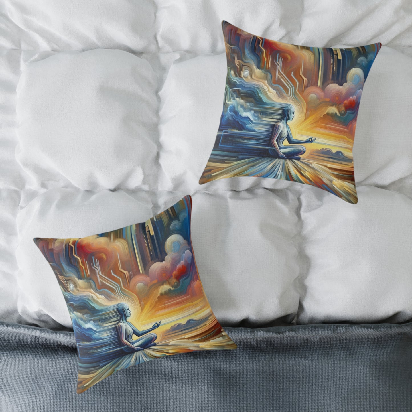 Eternal Digital Meditation Spun Polyester Pillow