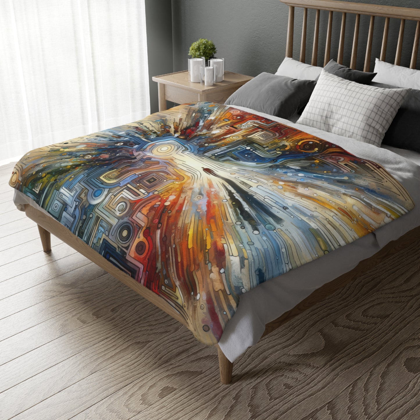 Converging Unity Path Velveteen Microfiber Blanket (Two-sided print)