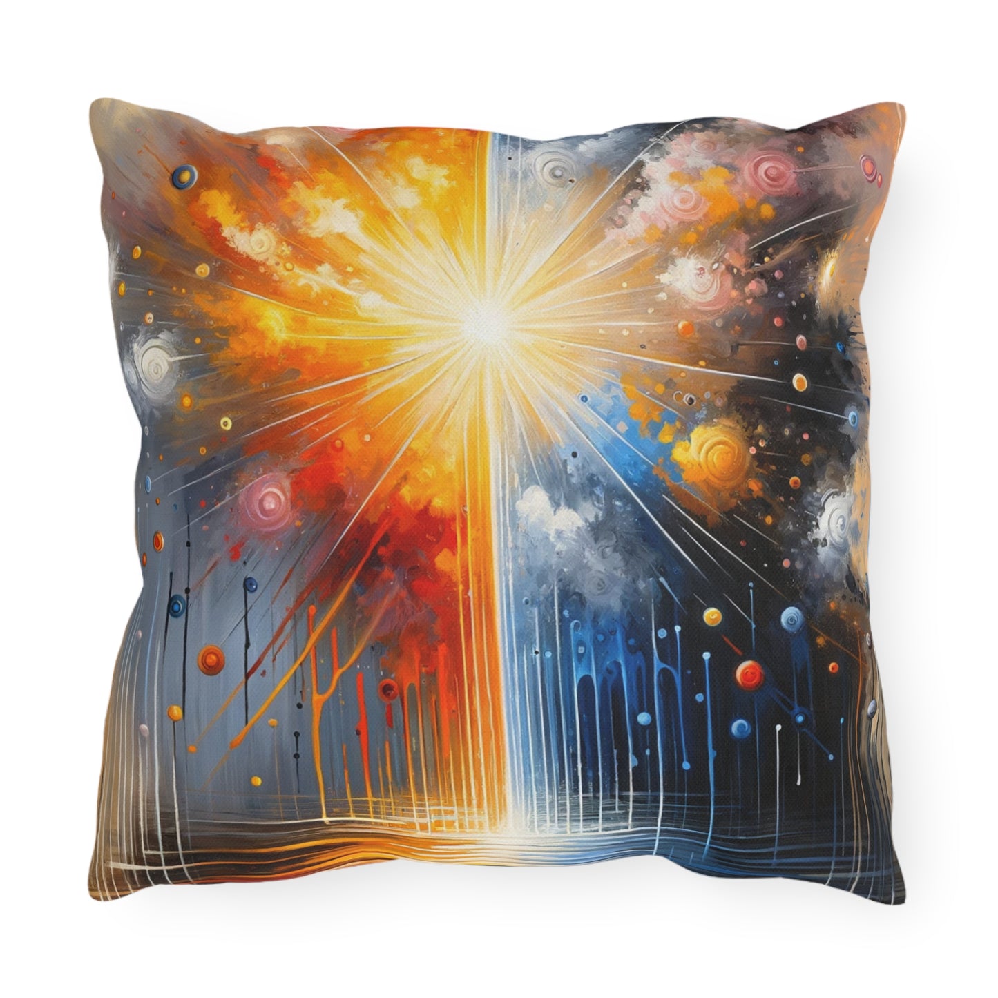 Luminous Abstract Tachism Outdoor Pillows