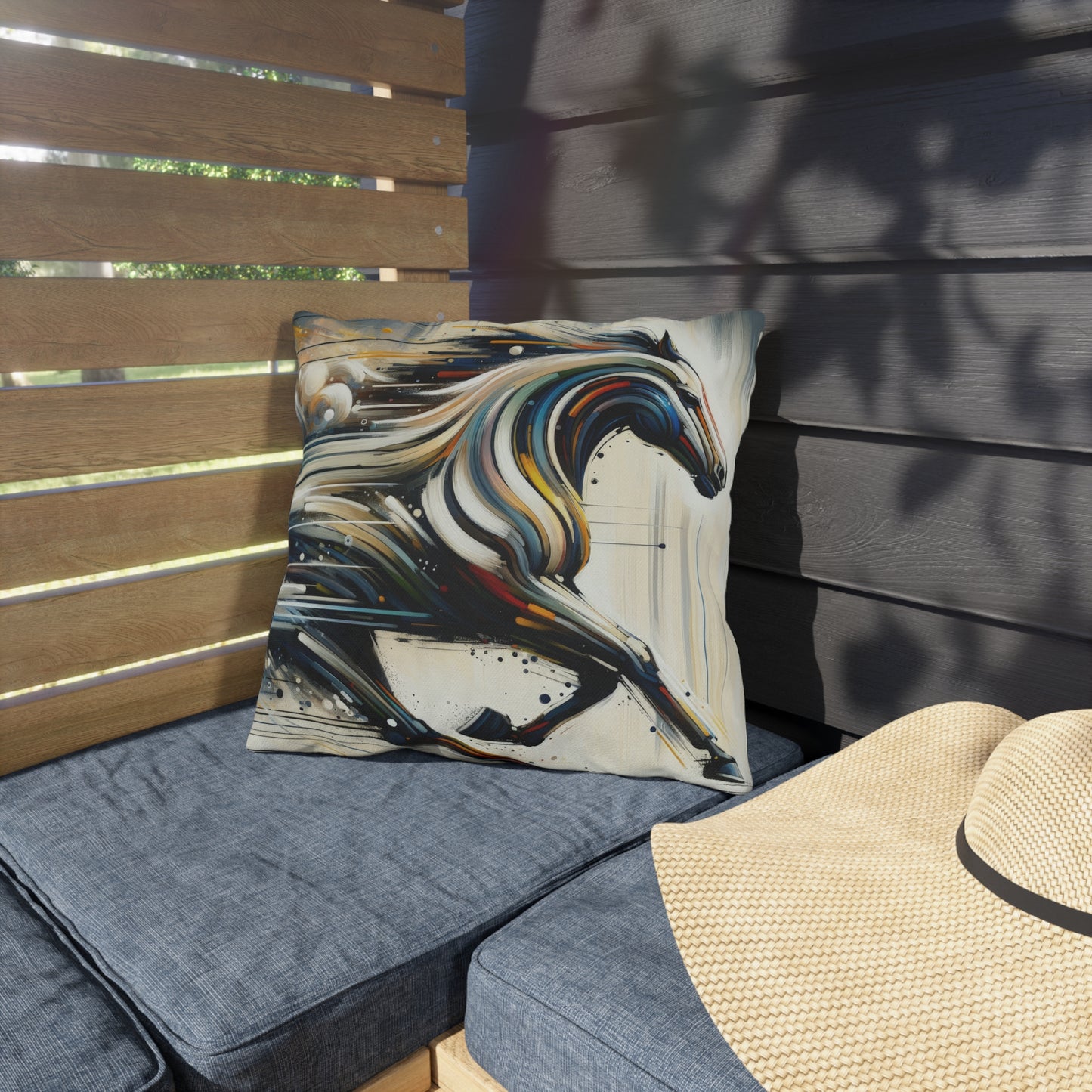 Hyperlinked Horsepower Gallop Outdoor Pillows