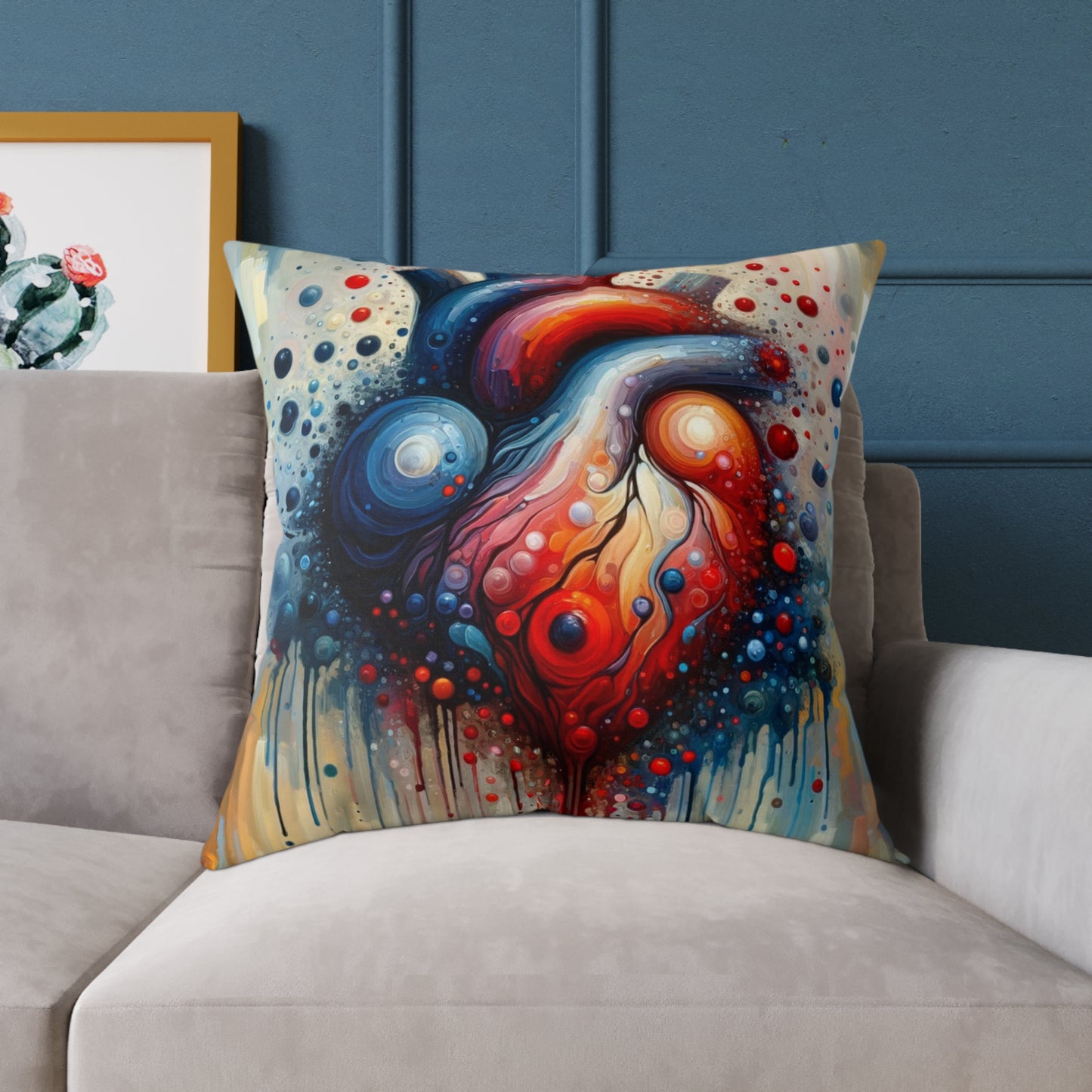 Empathetic Heart Expression Spun Polyester Pillow