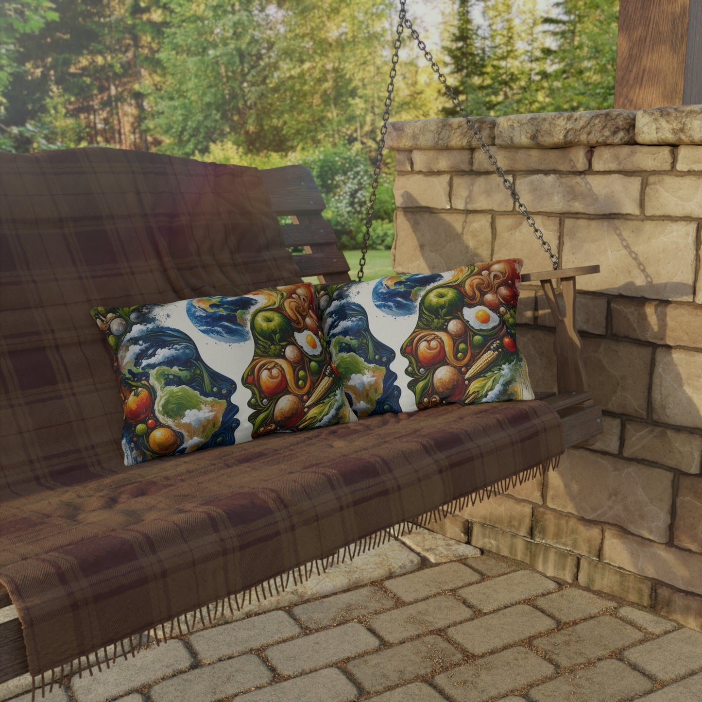 Earthly Dialogue Feast Outdoor Pillows