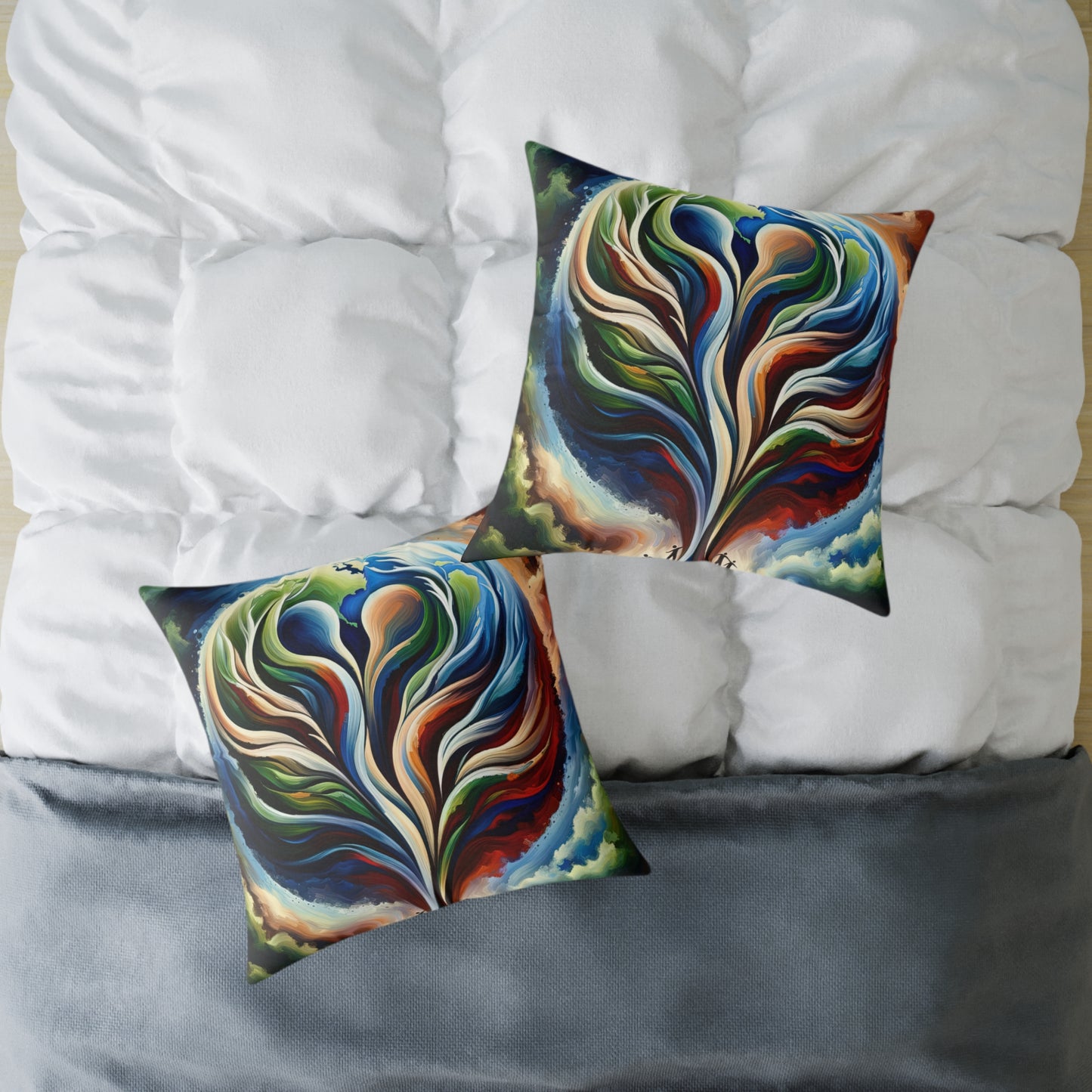 Interconnected Earth Advocates Spun Polyester Pillow