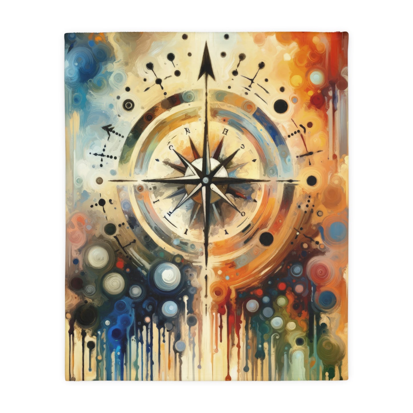 Guidance Abstract Compass Velveteen Microfiber Blanket (Two-sided print)