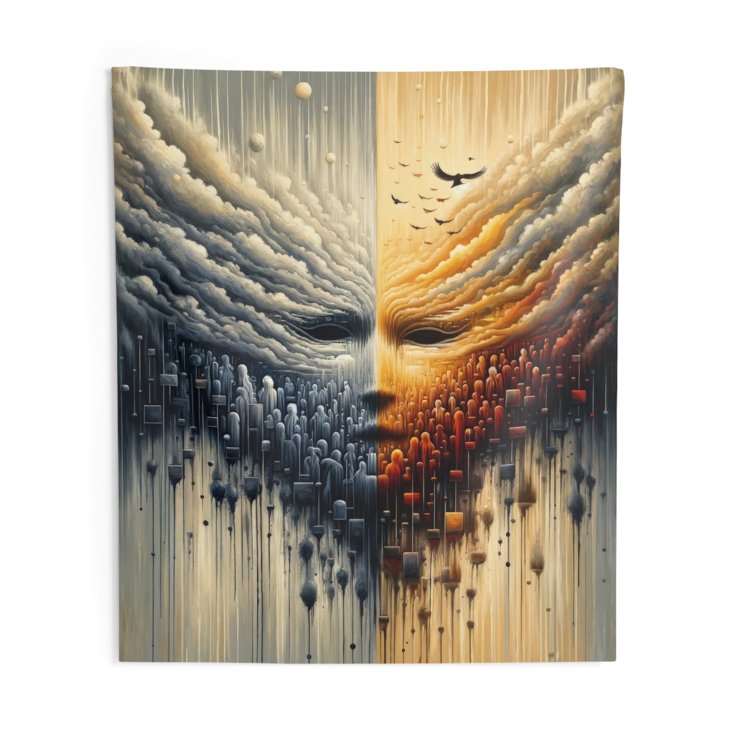 Subdued Revolutionary Currents Indoor Wall Tapestries