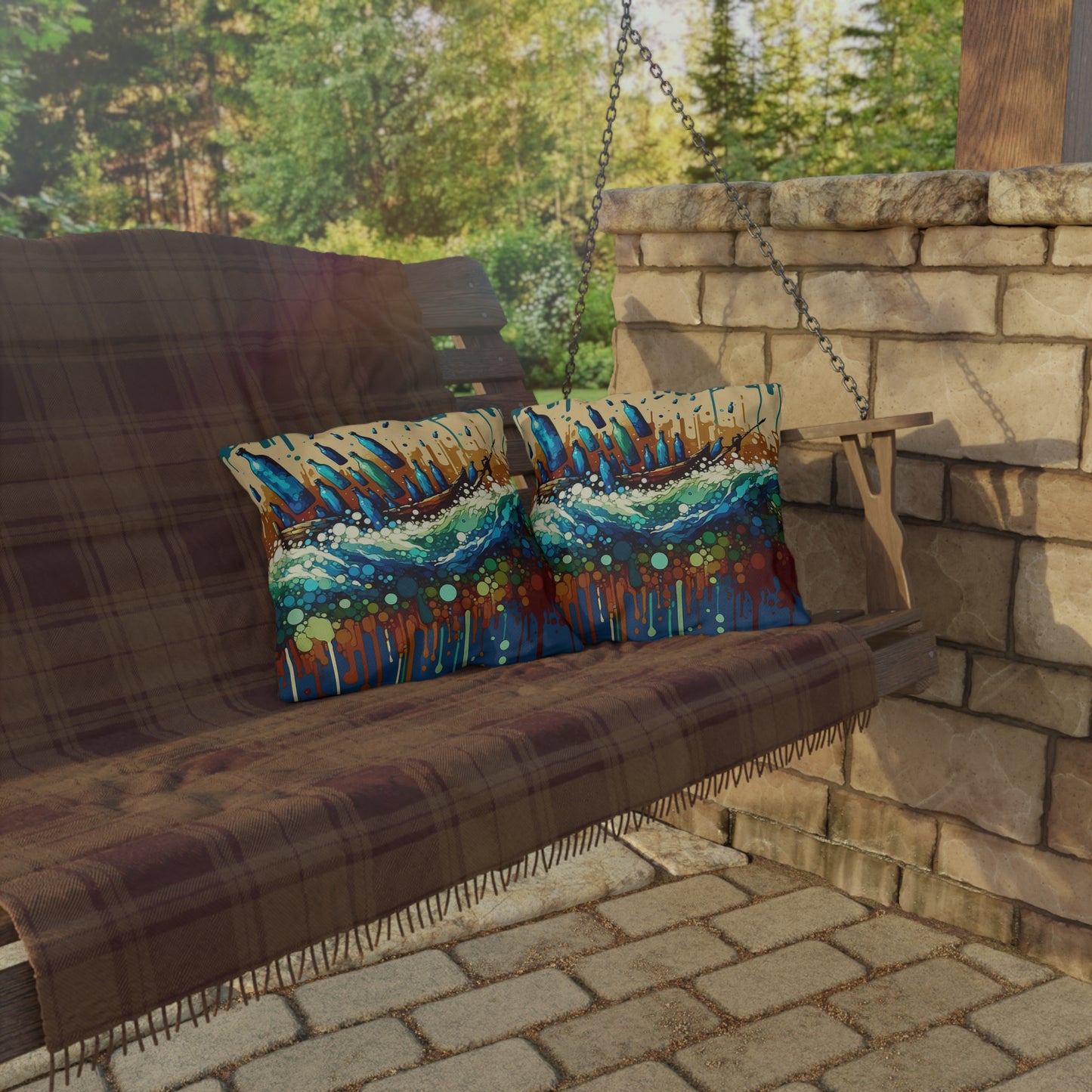 Oceanic Bottle Rescue Outdoor Pillows