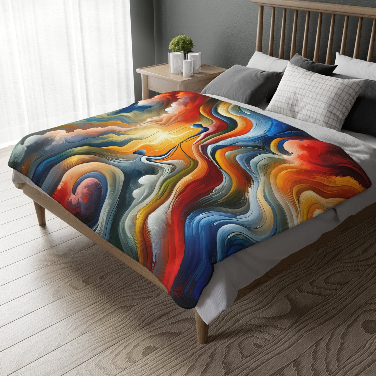 Empathetic Lifeline Abstract Velveteen Microfiber Blanket (Two-sided print)