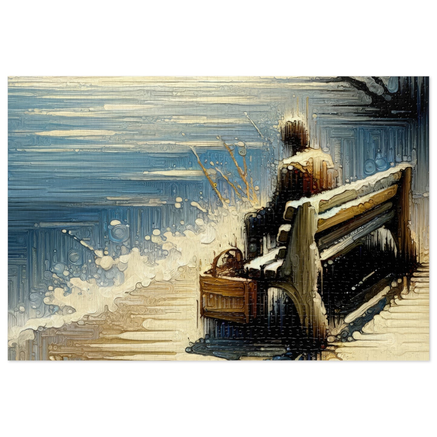 Seaside Solitude Tachism Jigsaw Puzzle (30, 110, 252, 500,1000-Piece)