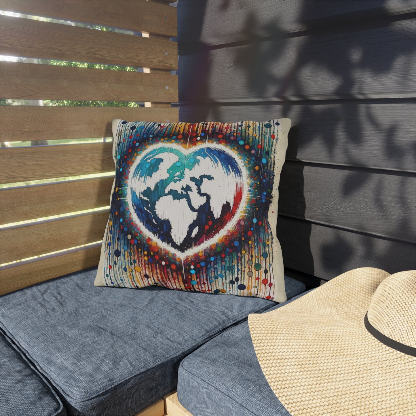 Heartbeats Synchronizing Peace Outdoor Pillows
