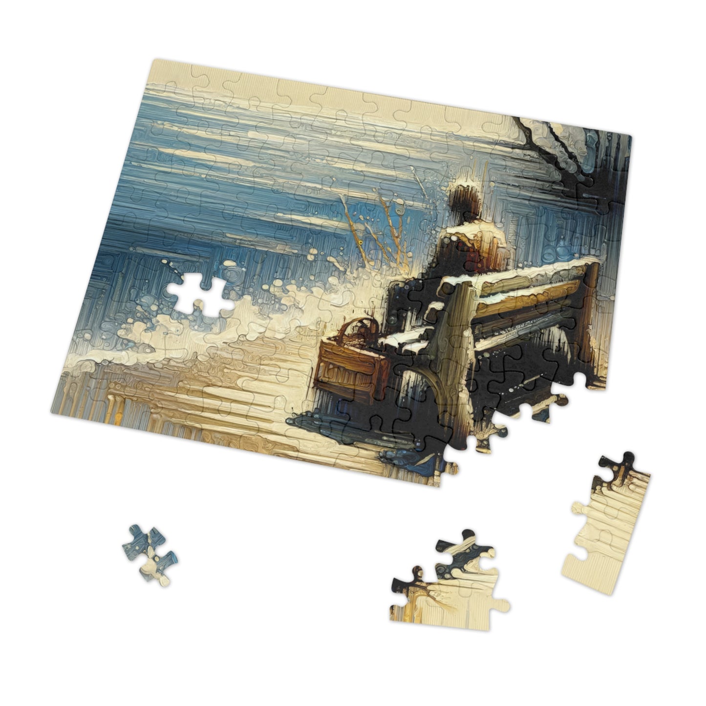 Seaside Solitude Tachism Jigsaw Puzzle (30, 110, 252, 500,1000-Piece)