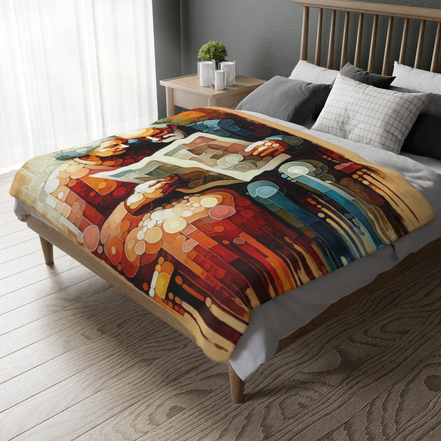 Elderly Unity Tachism Velveteen Microfiber Blanket (Two-sided print)