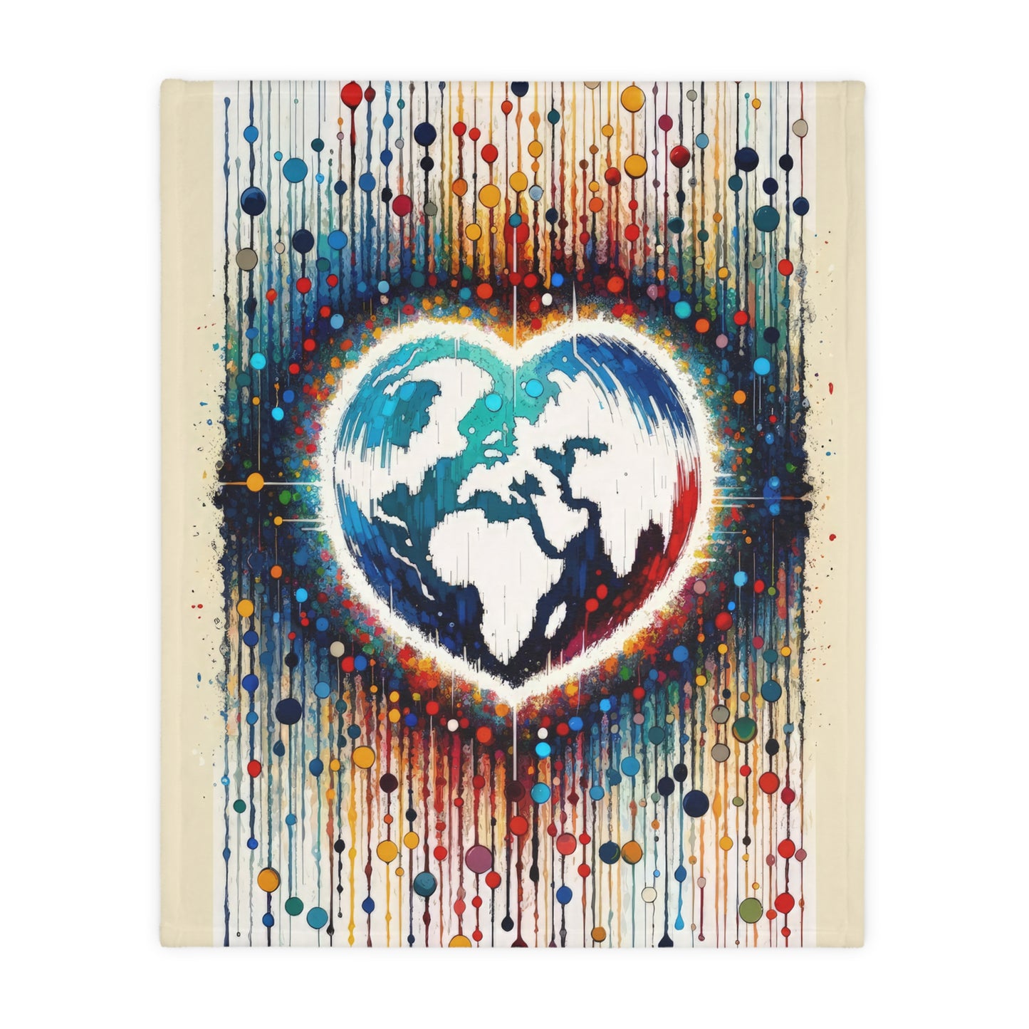 Heartbeats Synchronizing Peace Velveteen Microfiber Blanket (Two-sided print)