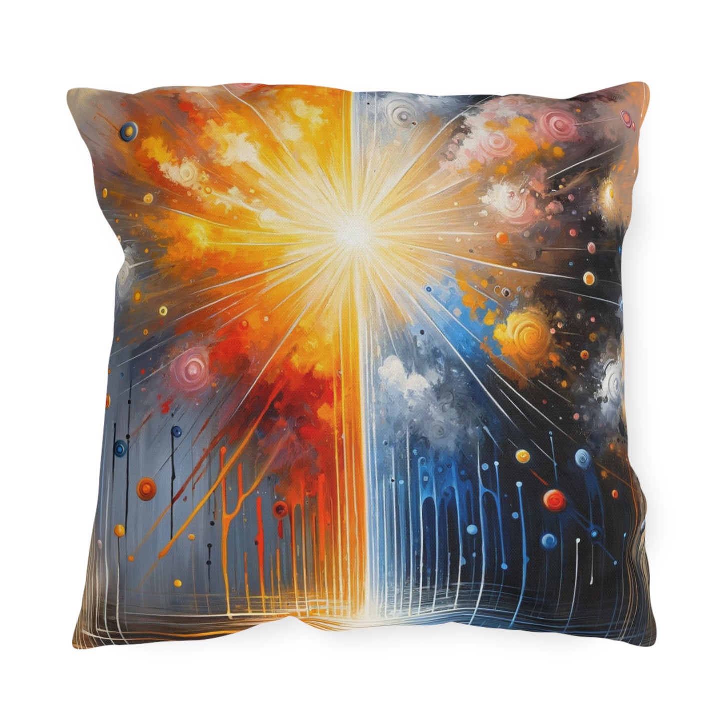 Luminous Abstract Tachism Outdoor Pillows