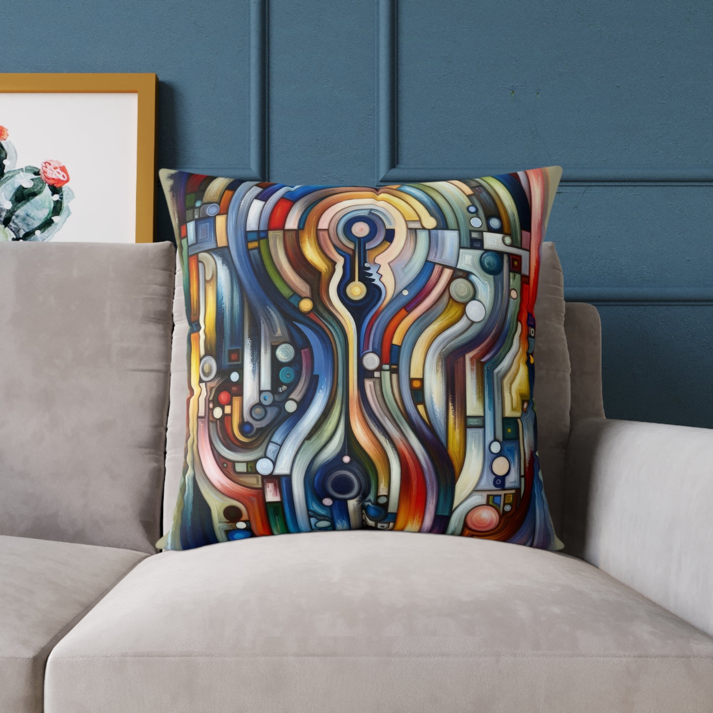 Embracing Faceted Unity Spun Polyester Pillow
