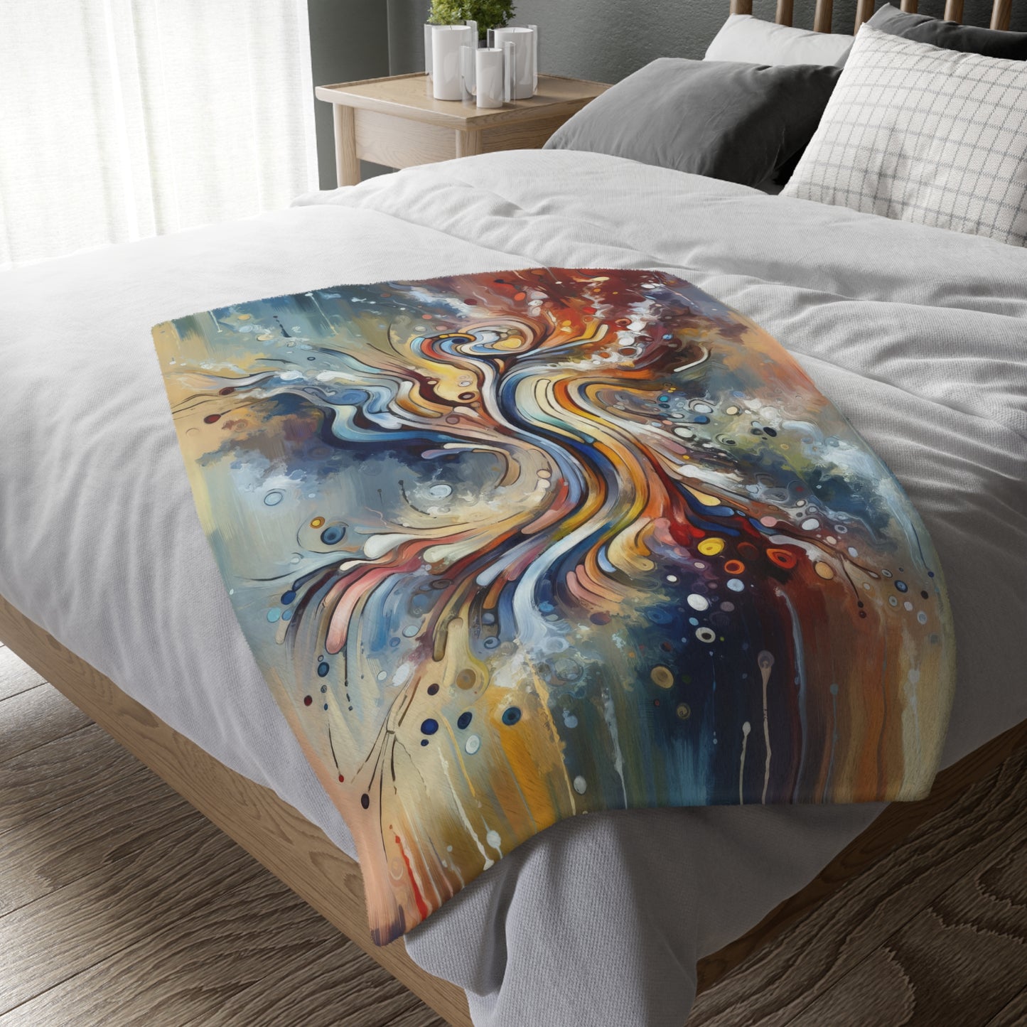 Mindfulness Motion Divine Velveteen Microfiber Blanket (Two-sided print)
