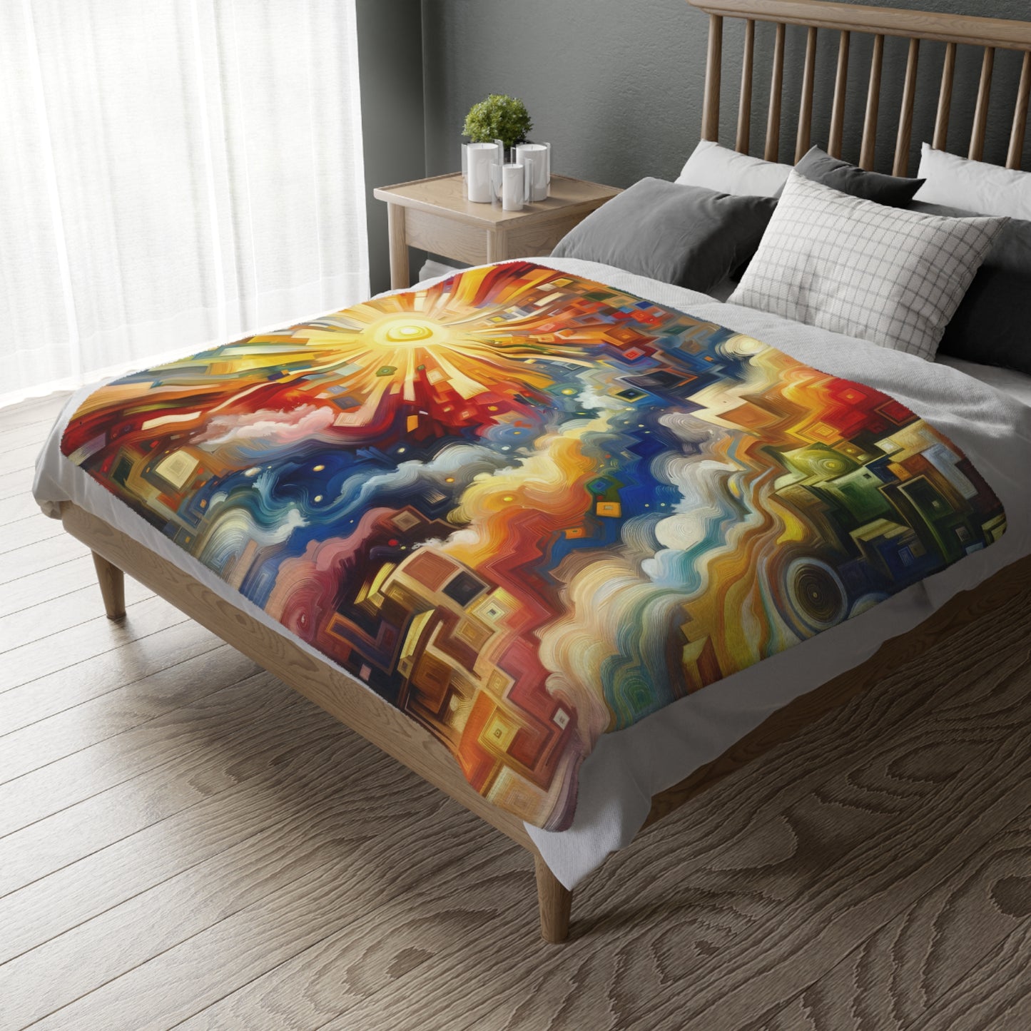 Abundant Resources Burst Velveteen Microfiber Blanket (Two-sided print)