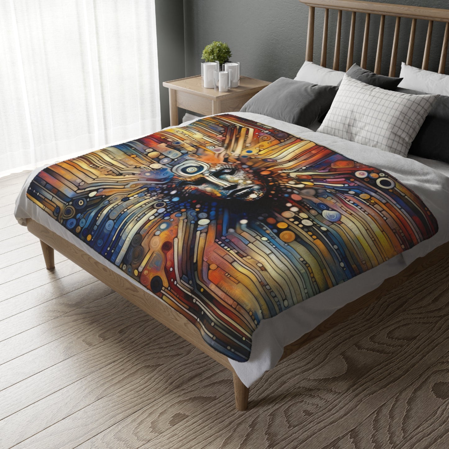 Digital Rhythm Tapestry Velveteen Microfiber Blanket (Two-sided print)