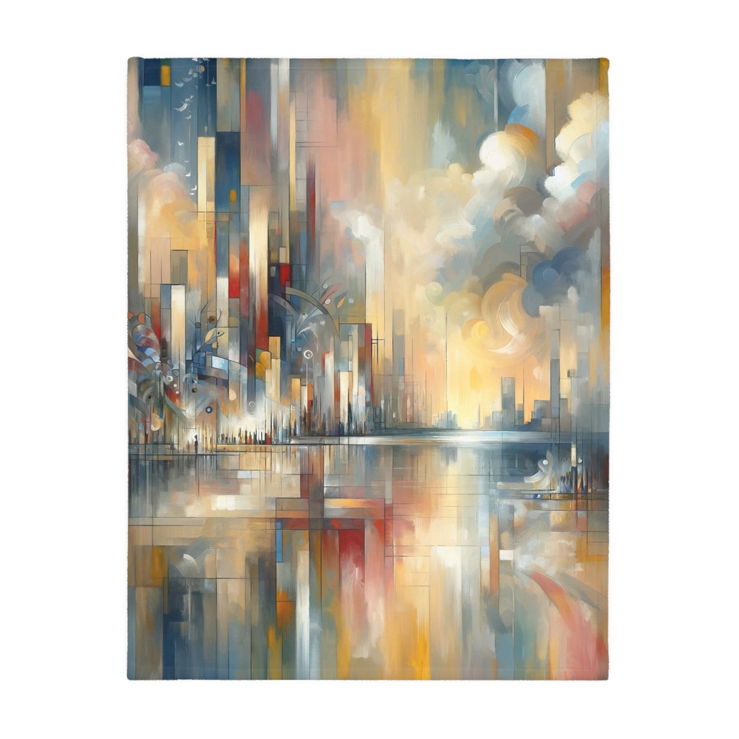 Abstract Buzzing Stillness Velveteen Microfiber Blanket (Two-sided print)