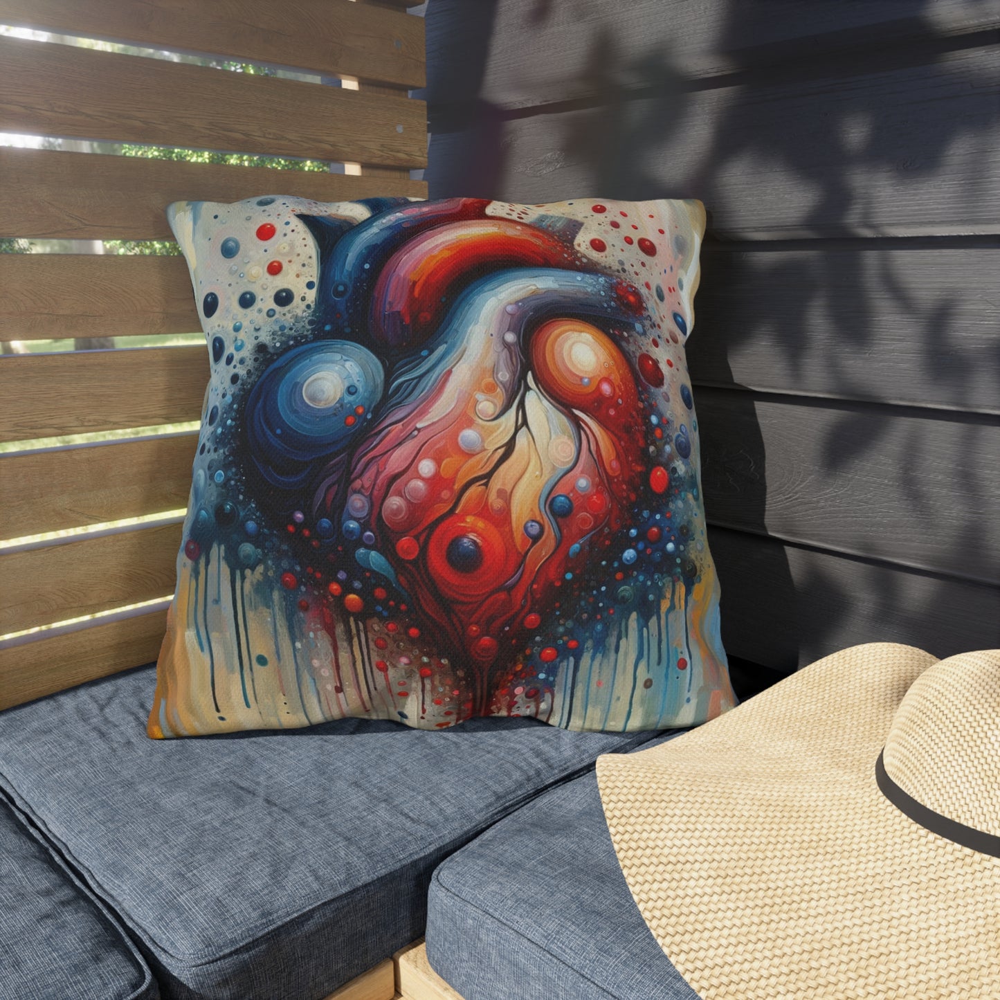 Empathetic Heart Expression Outdoor Pillows