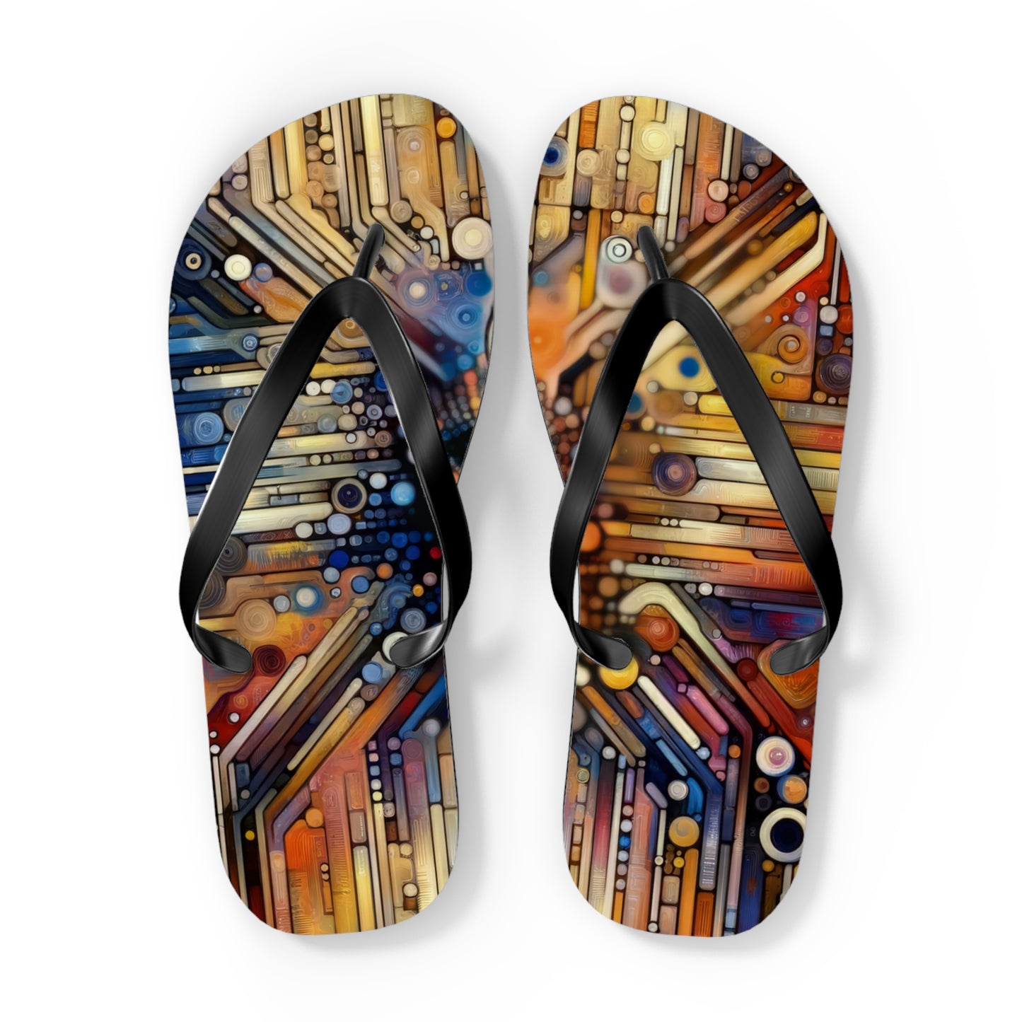 Digital Rhythm Tapestry Flip Flops