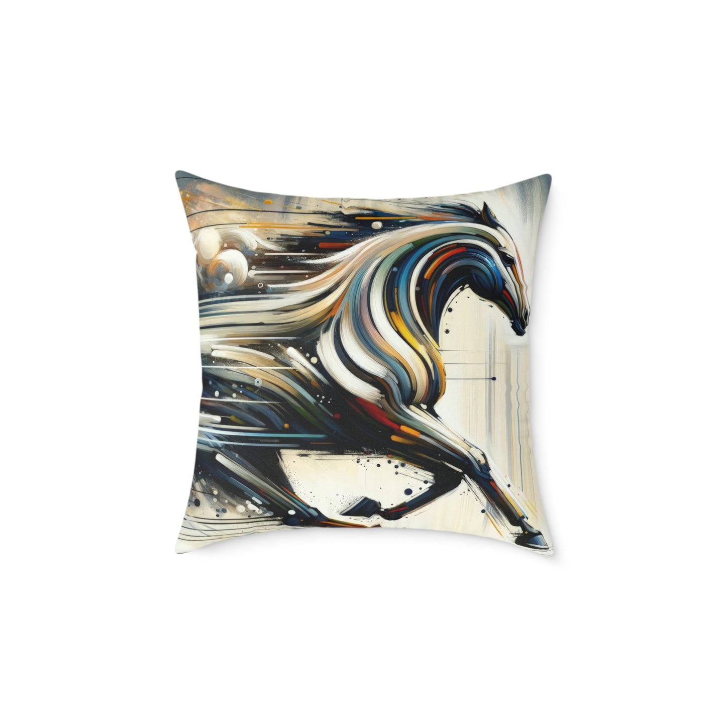 Hyperlinked Horsepower Gallop Spun Polyester Pillow