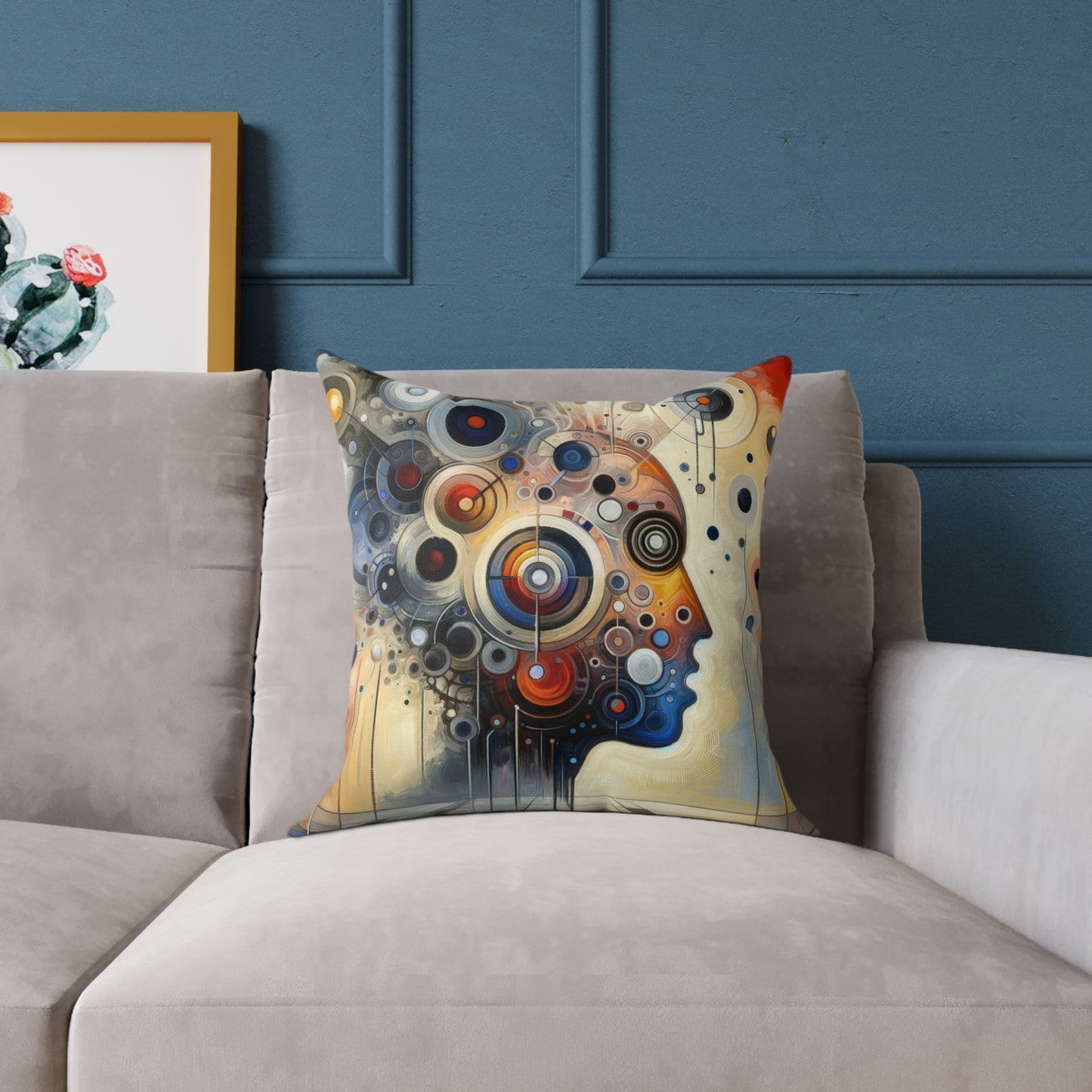 Mindful Tachism Engagement Spun Polyester Pillow