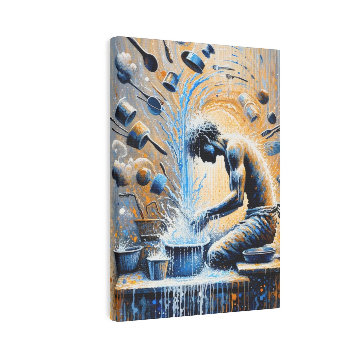 Meditative Kinetic Tachism Canvas Photo Tile