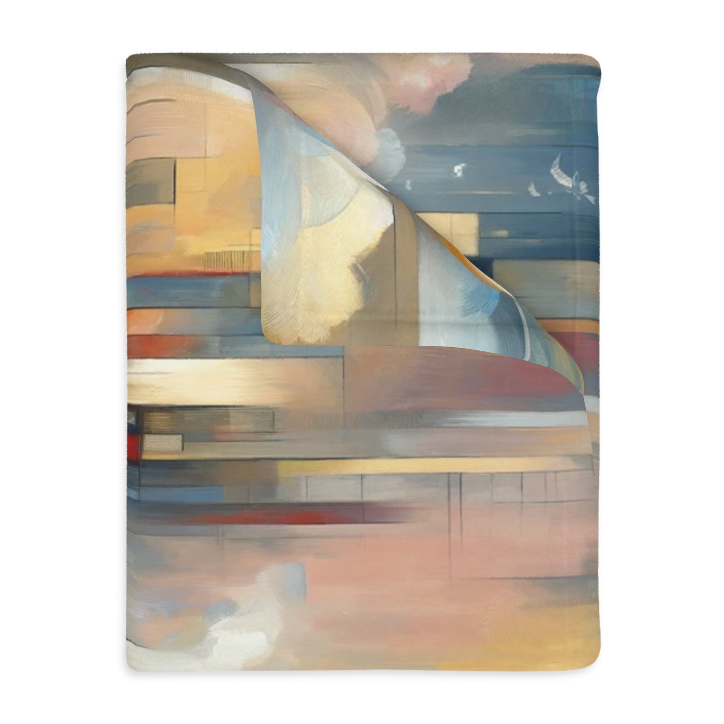 Abstract Buzzing Stillness Velveteen Microfiber Blanket (Two-sided print)