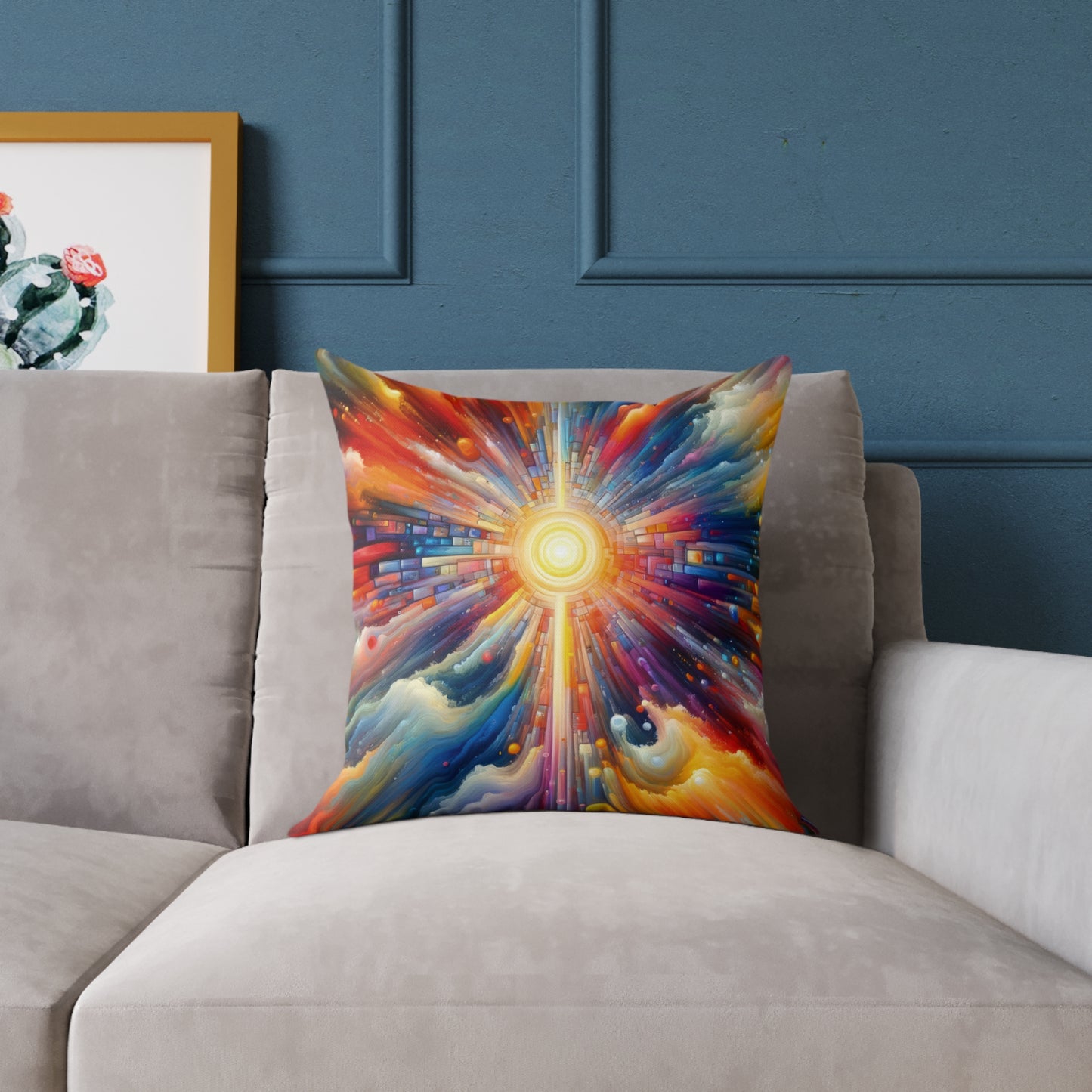 Kaleidoscopic Tachism Breath Spun Polyester Pillow