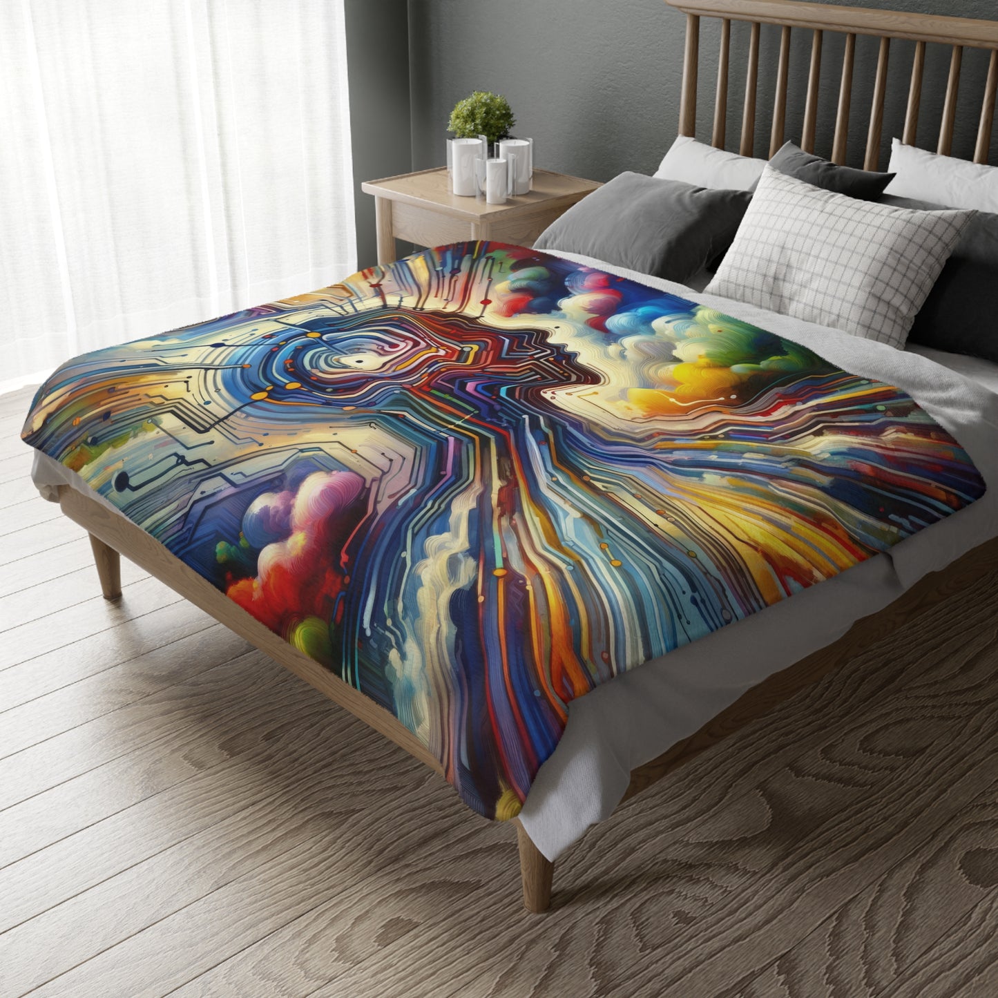 Supportive Digital Empathy Velveteen Microfiber Blanket (Two-sided print)