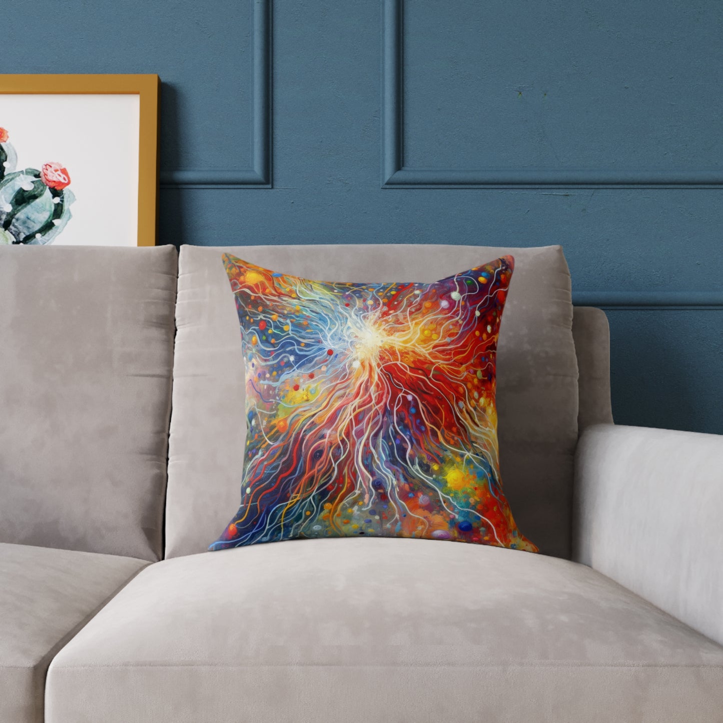 Emotive Yarn Explosion Spun Polyester Pillow