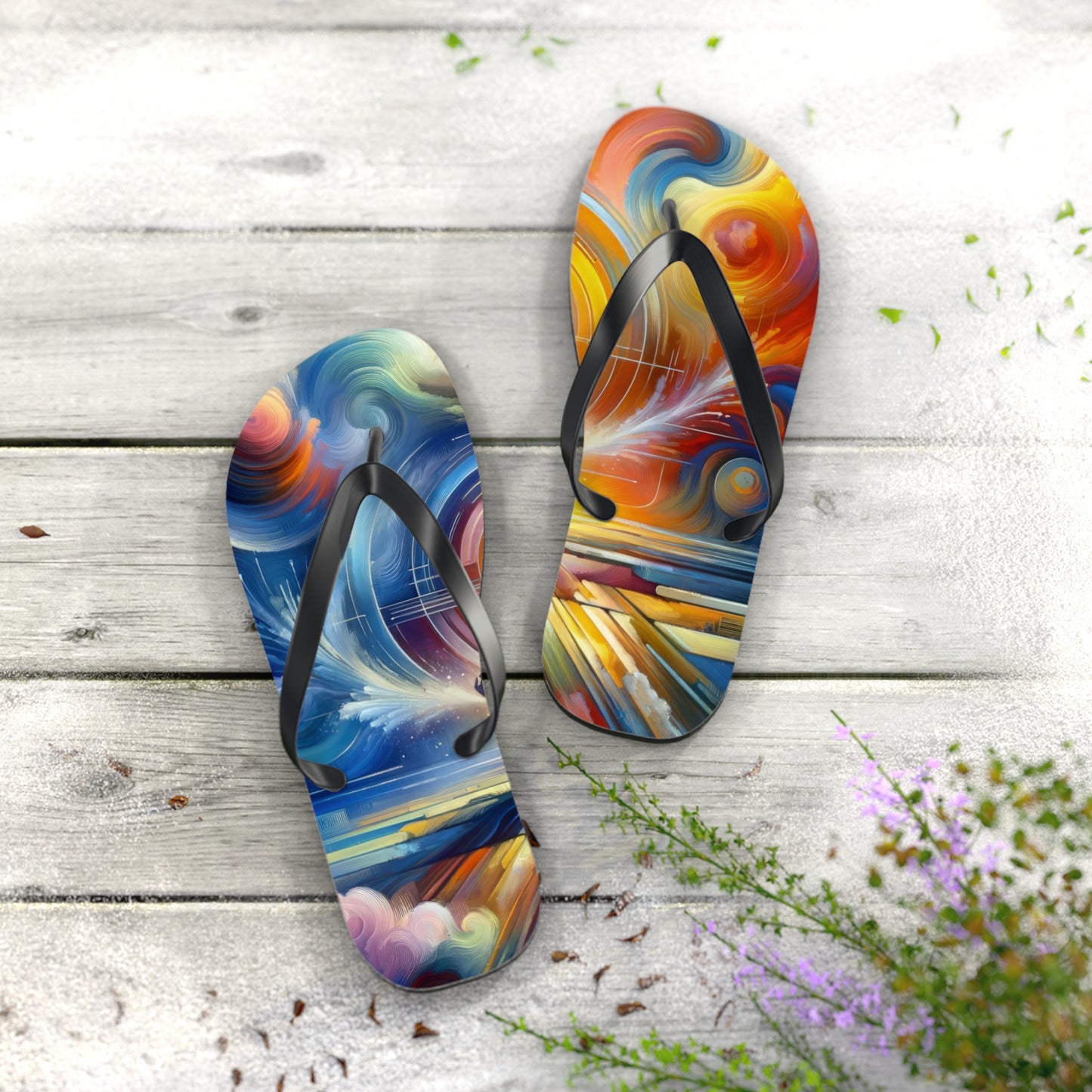 Techno Spiritual Synthesis Flip Flops