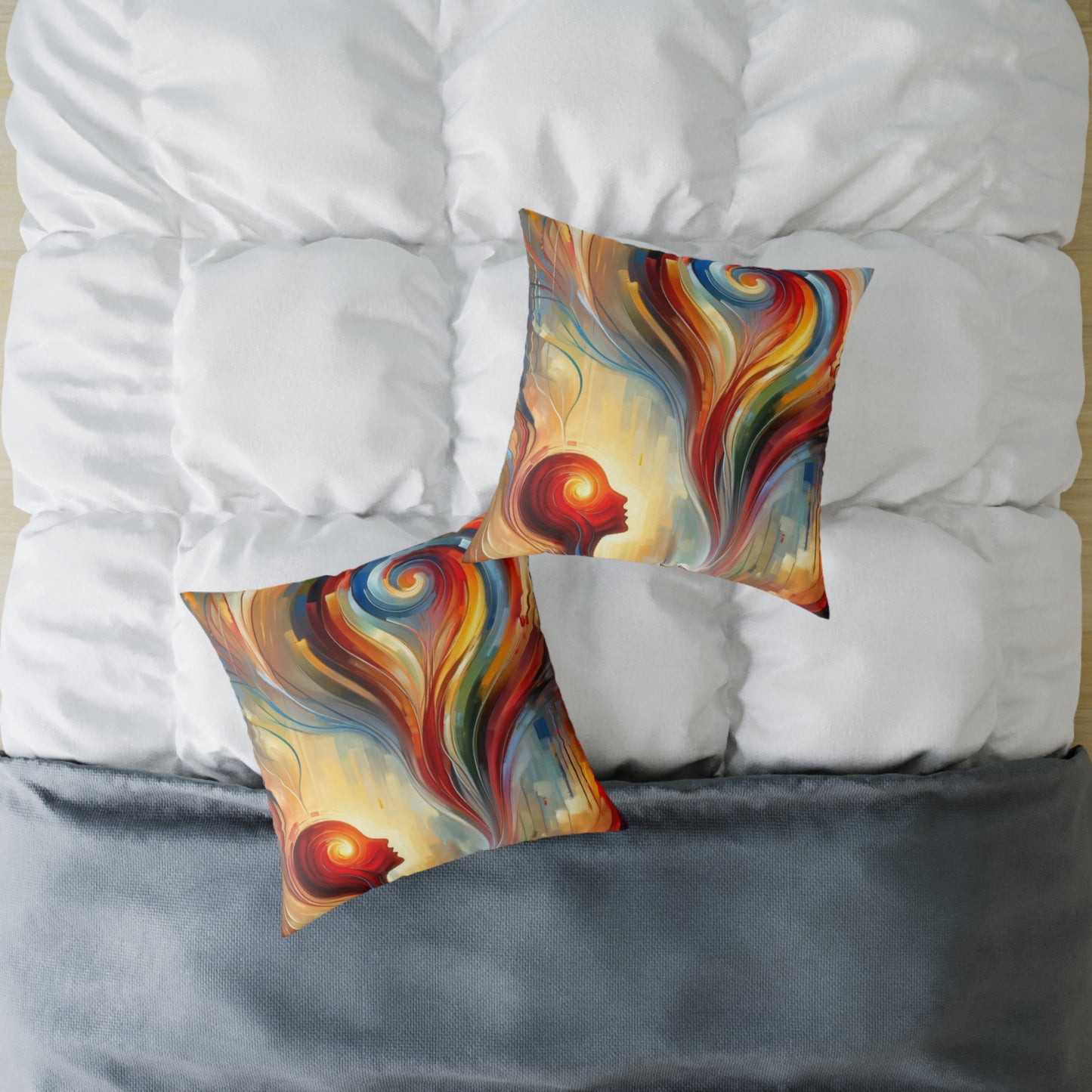 Empathetic Spiral Dialogue Spun Polyester Pillow