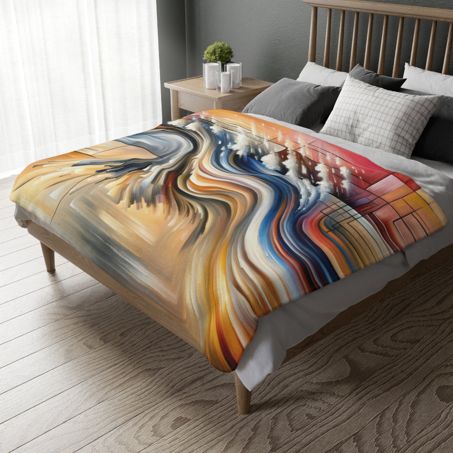 Model Dynamic Transition Velveteen Microfiber Blanket (Two-sided print)