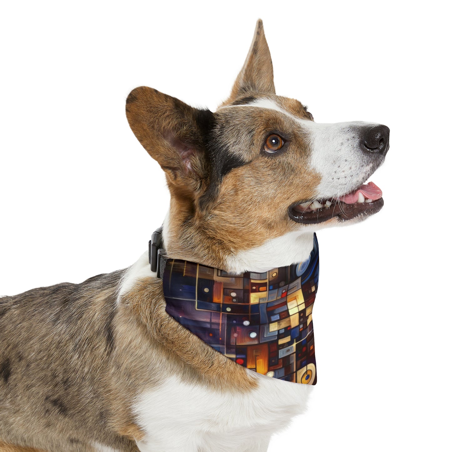 Reflective Tachism Shield Pet Bandana Collar