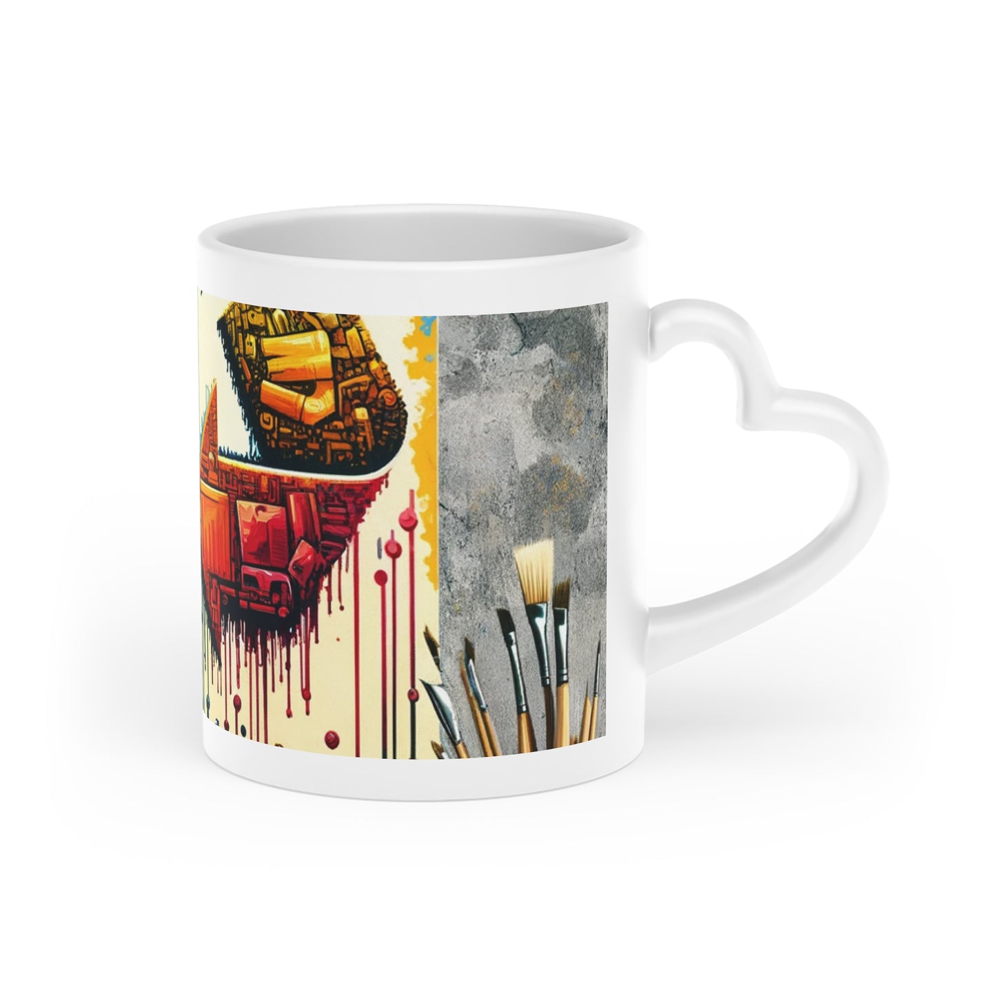 Upcycling Lifecycle Artistry Heart-Shaped Mug