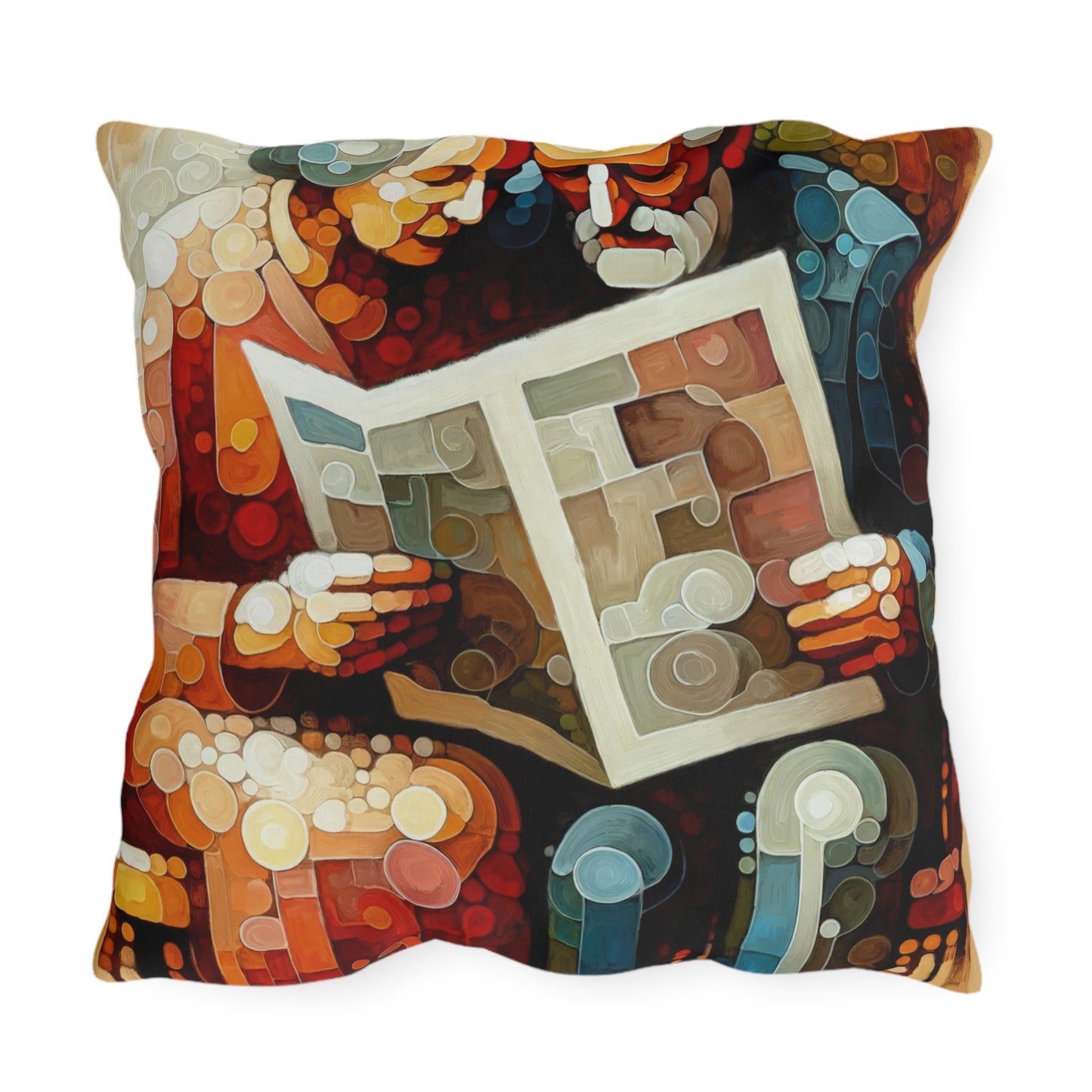 Elderly Unity Tachism Outdoor Pillows