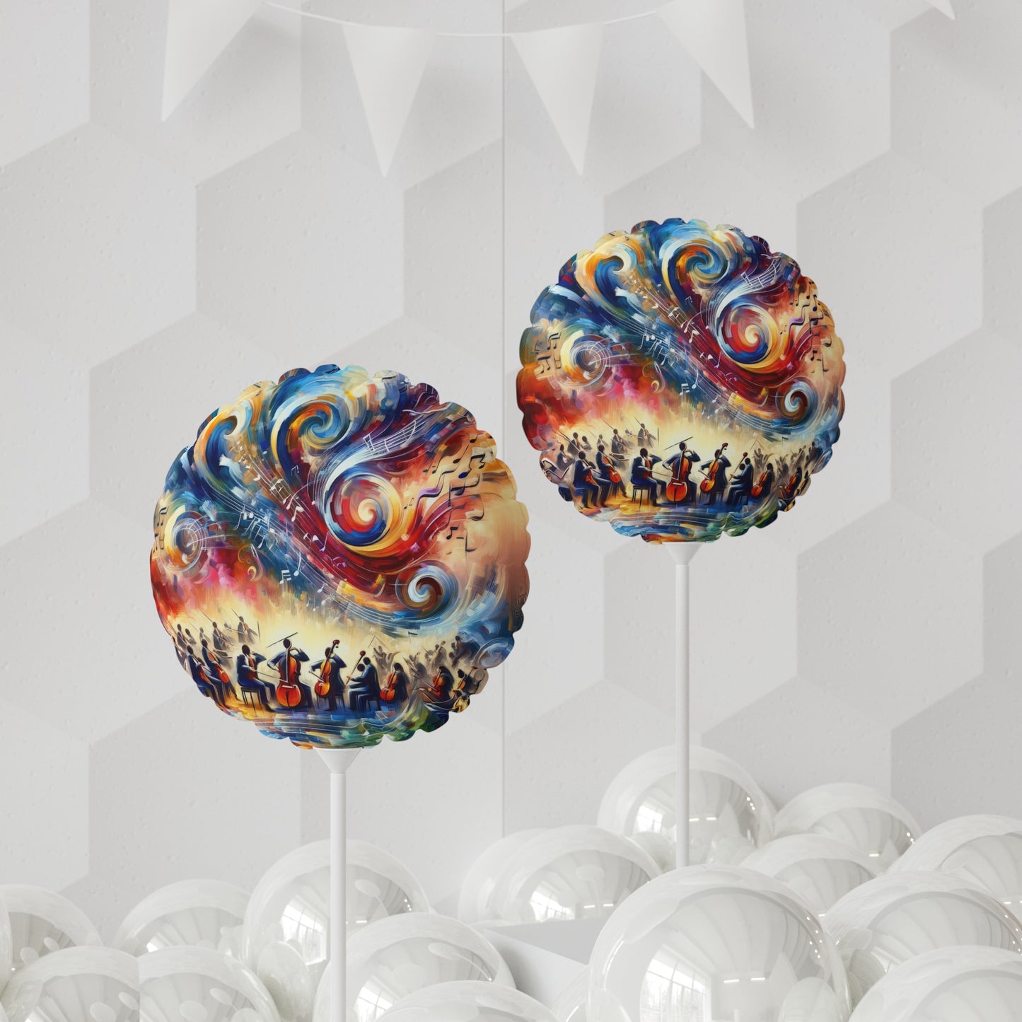 Vibrant Maestro Symphony Balloon (Round and Heart-shaped), 11"