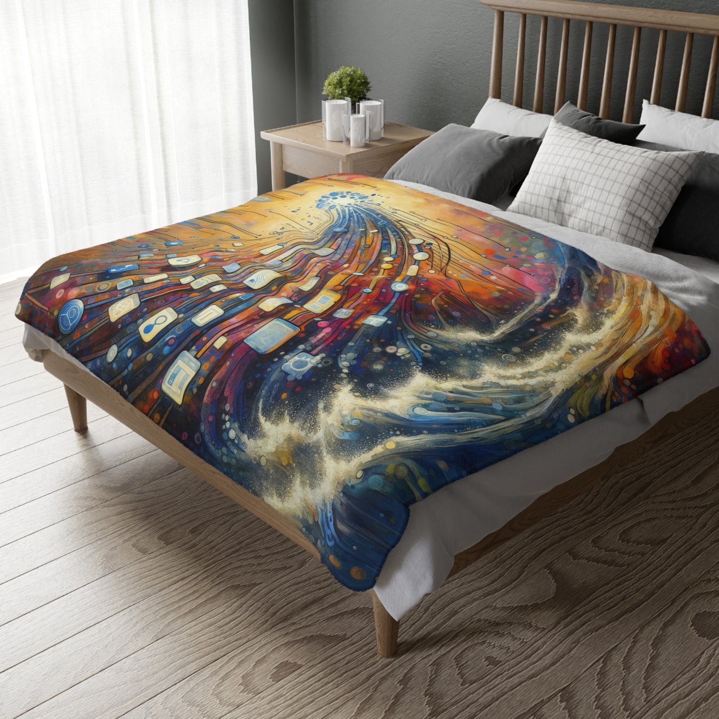 Digital Tapestry Weaving Velveteen Microfiber Blanket (Two-sided print)