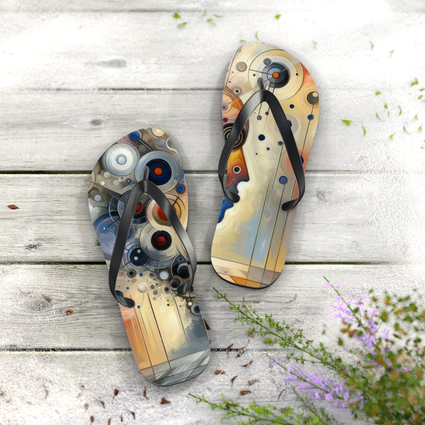 Mindful Tachism Engagement Flip Flops