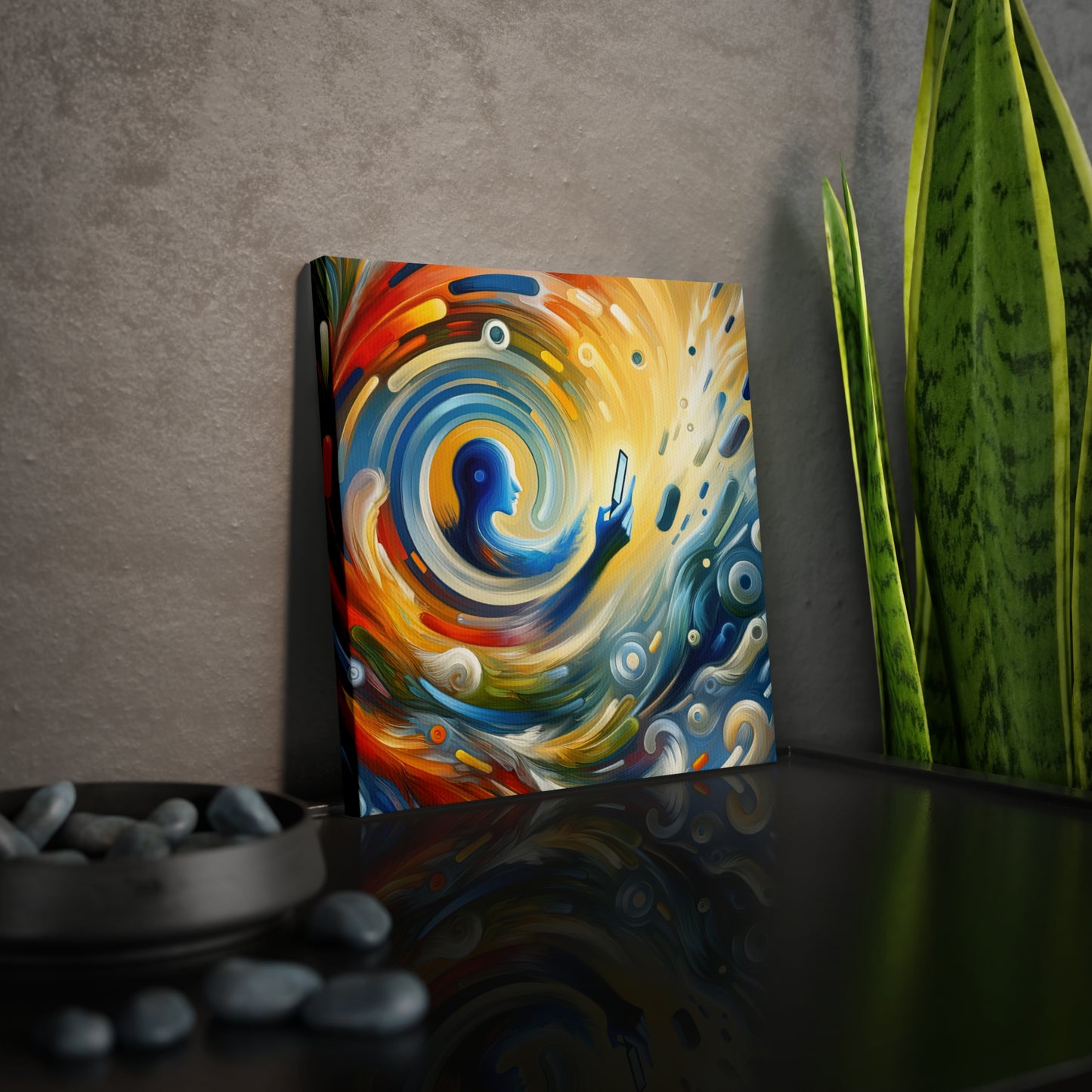 Swipe Connection Tachism Canvas Photo Tile