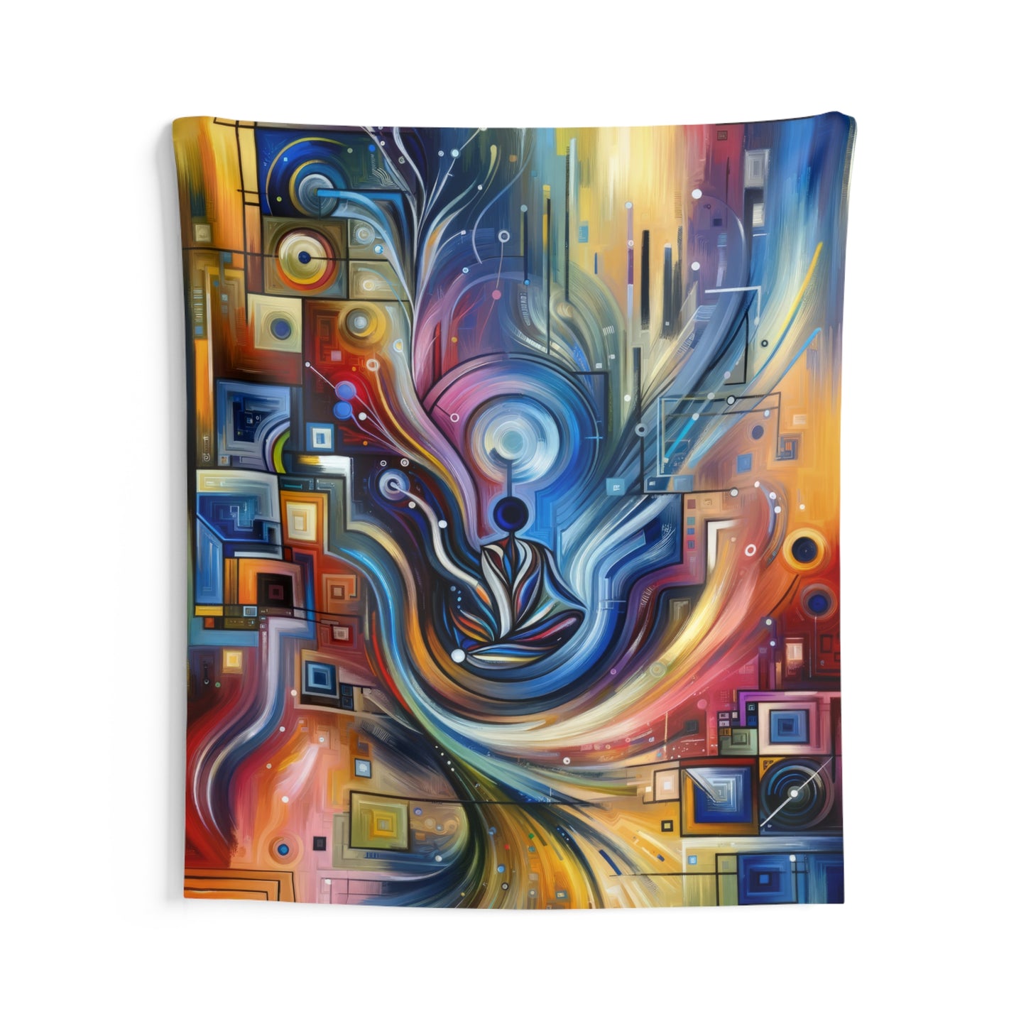 Digital Mindfulness Abstract Indoor Wall Tapestries