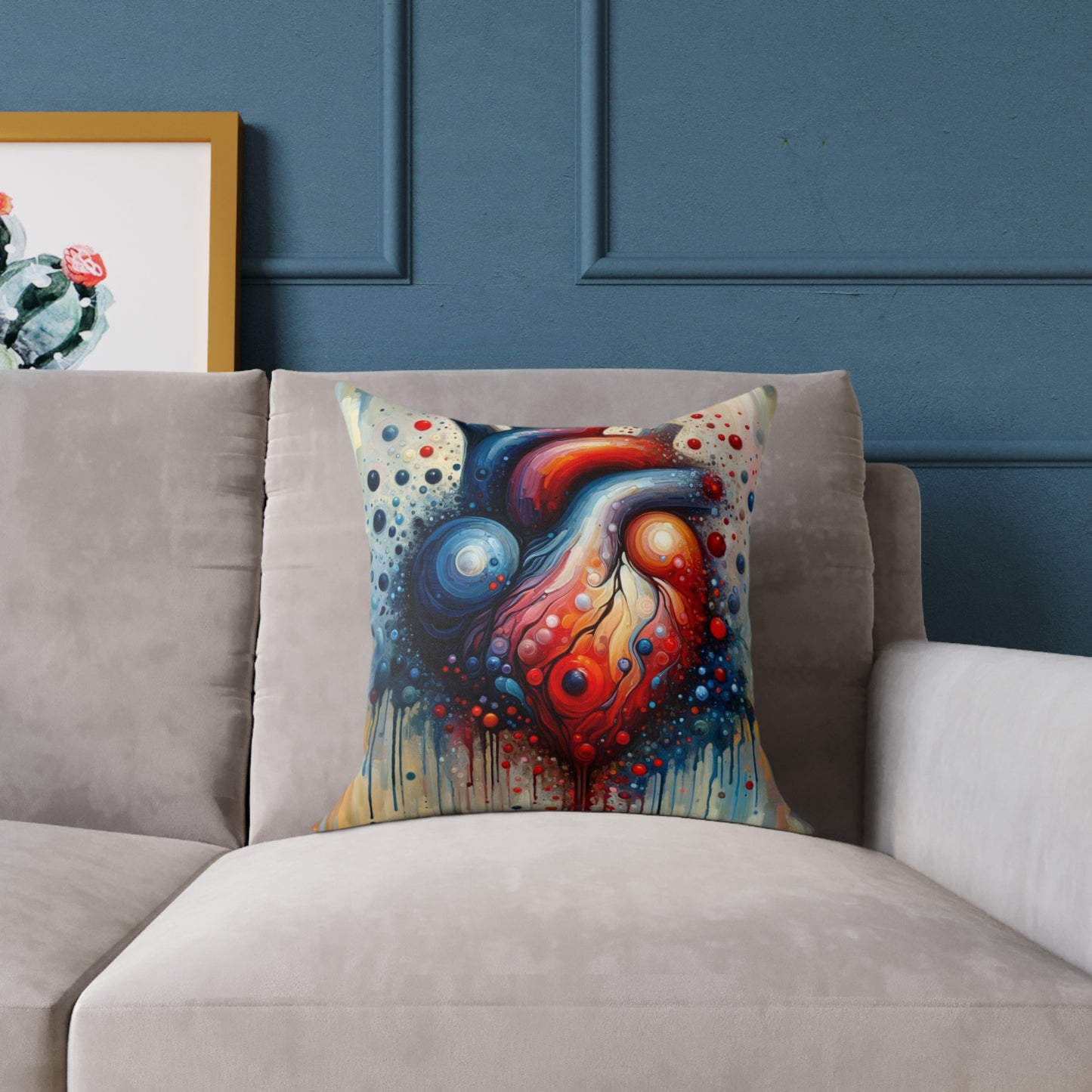 Empathetic Heart Expression Spun Polyester Pillow