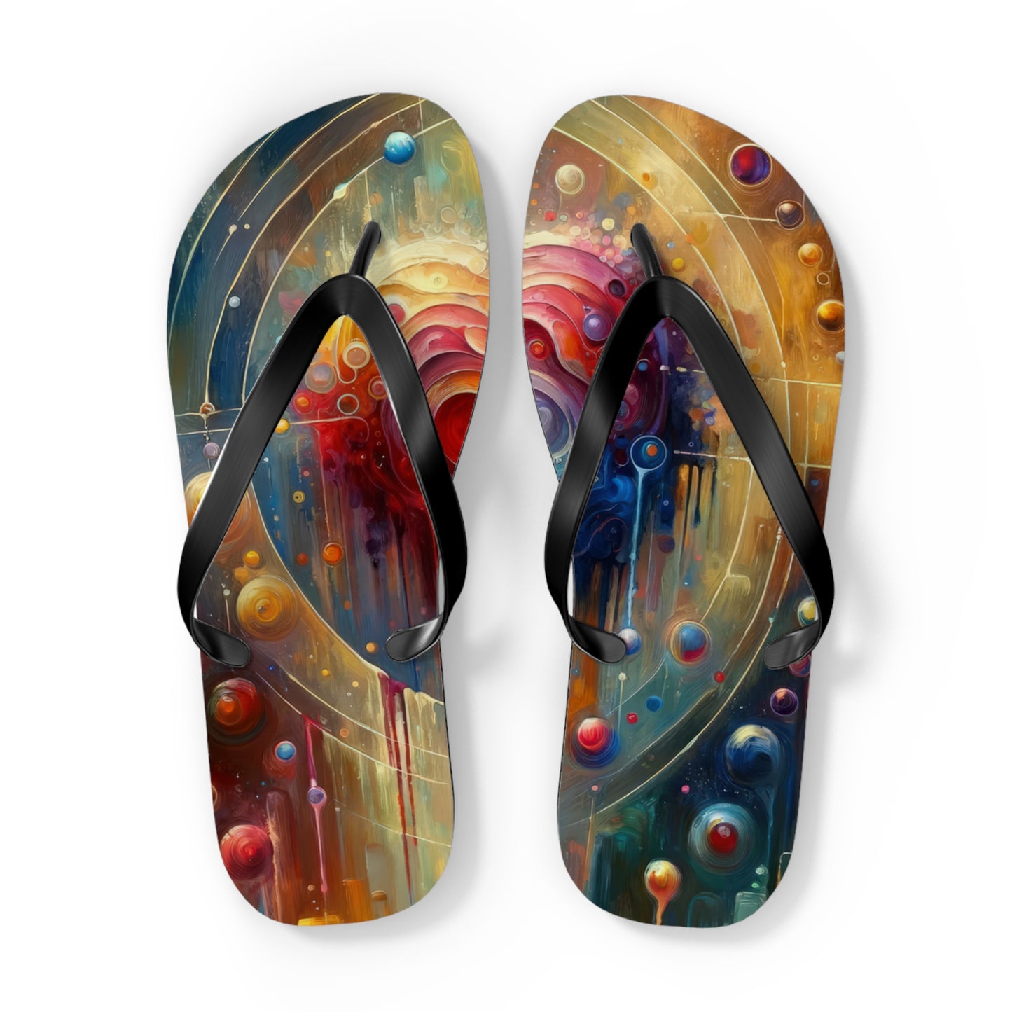 Unified Heart Reflections Flip Flops