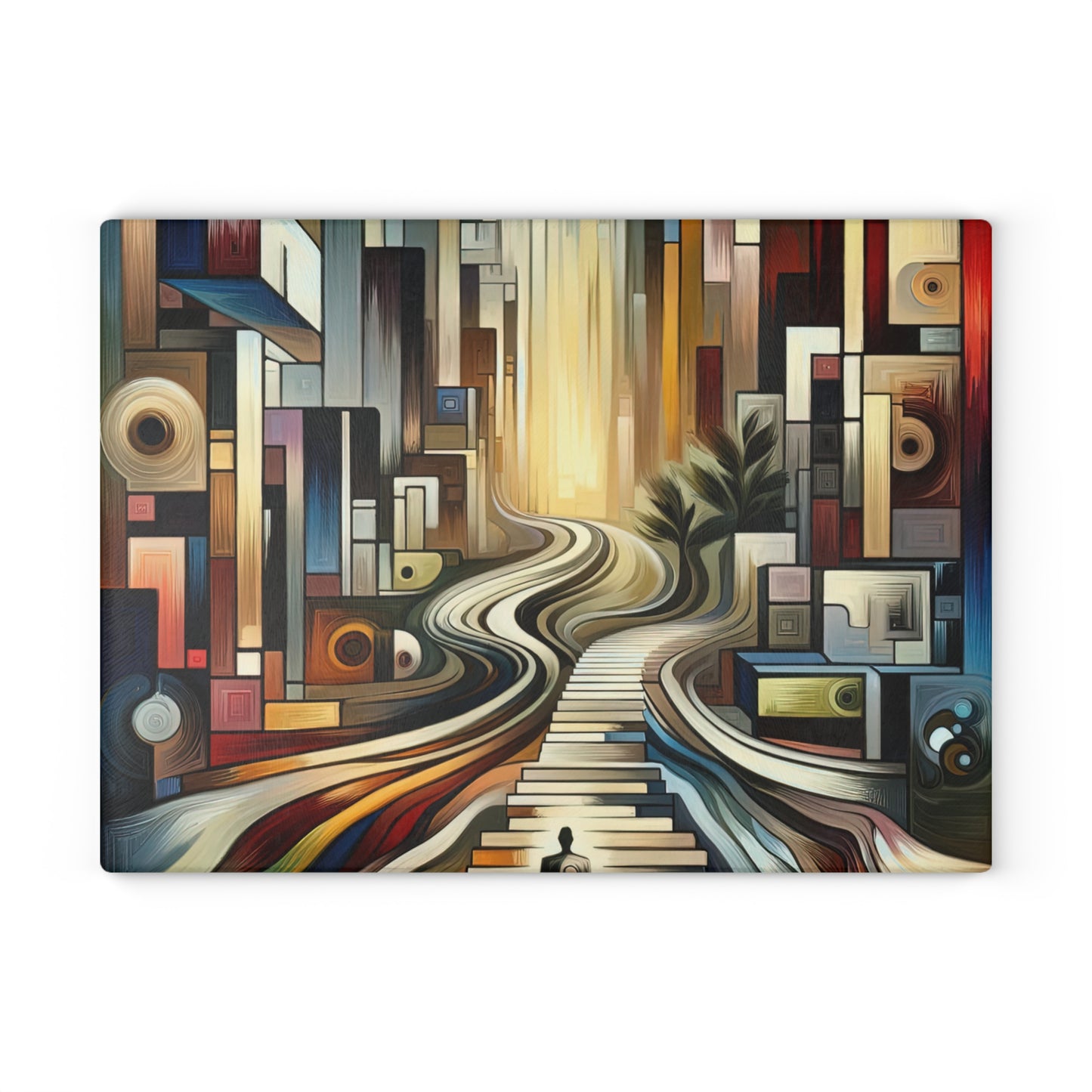Relatable Journey Abstraction Glass Cutting Board