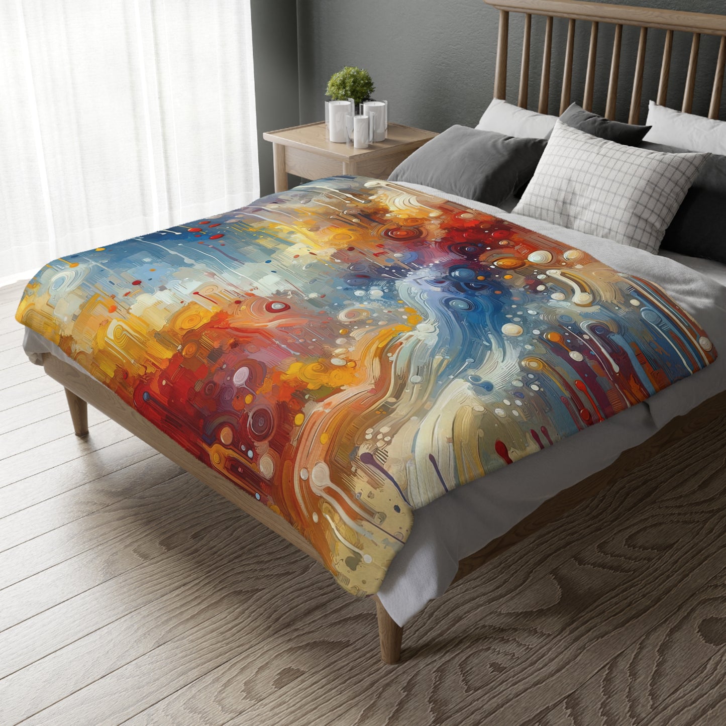 Joyous Effortless Exhale Velveteen Microfiber Blanket (Two-sided print)